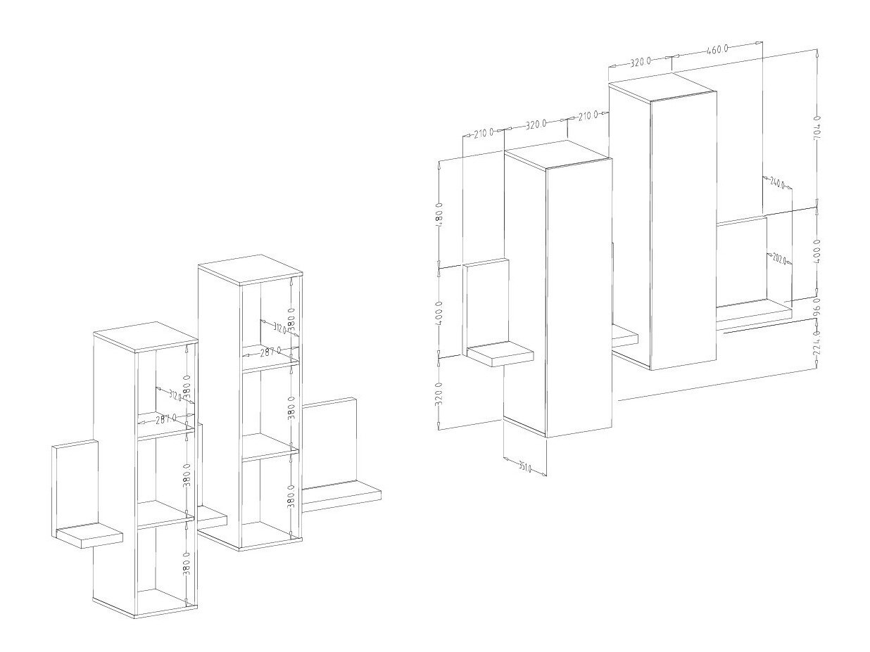 Vægskab Lutiva 101 (Eukalyptus + Egetræ)