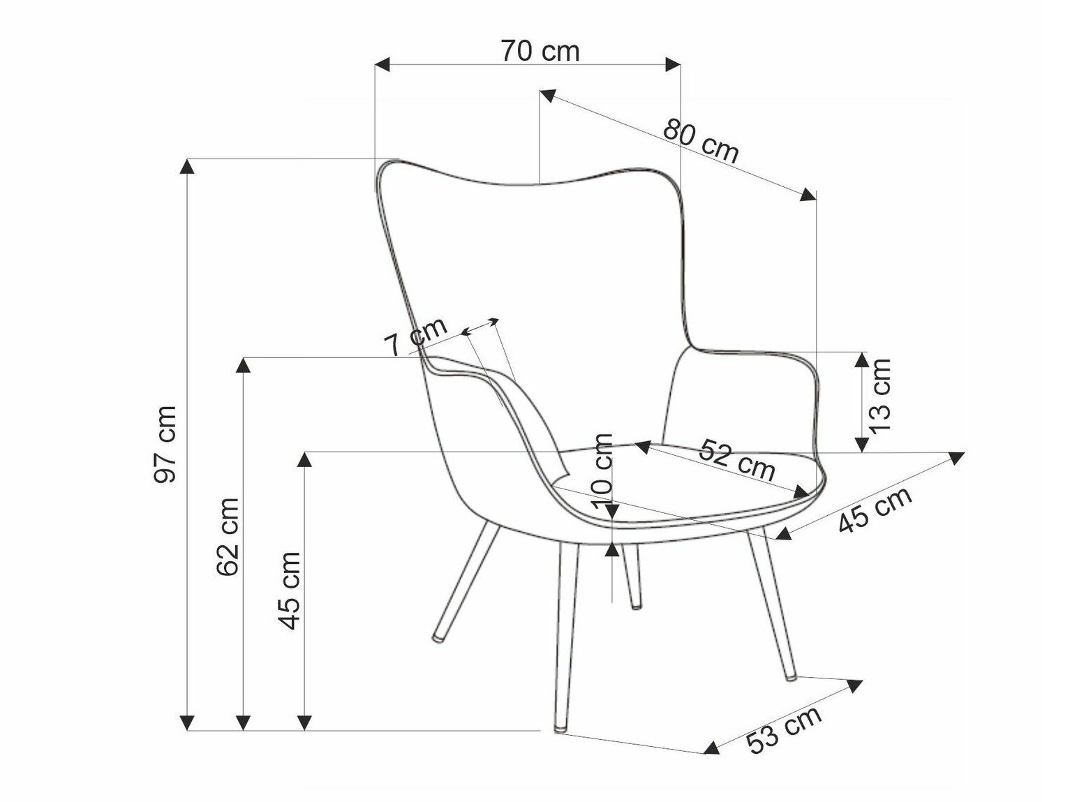 Lænestol Houston 1610 (Gul)