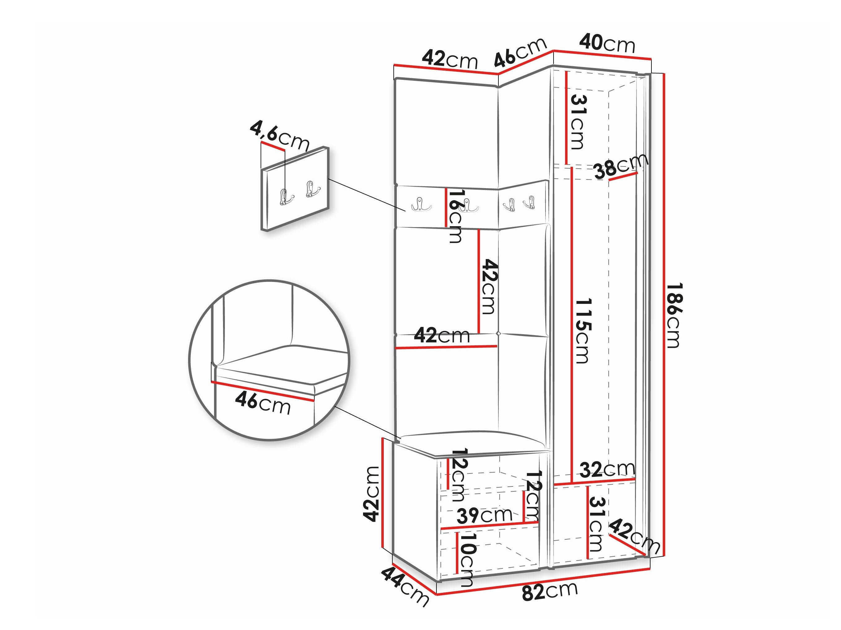 Entrésæt Hartford 348 (Artisan eg + Sort)