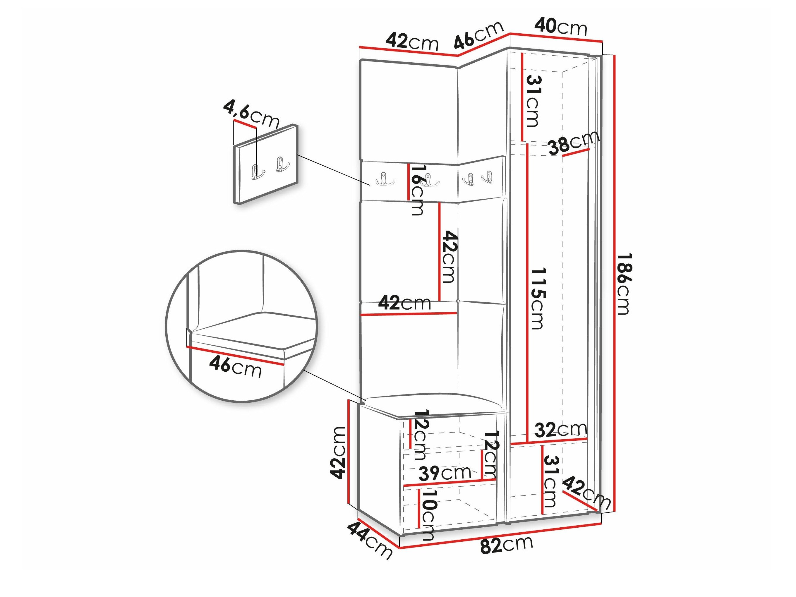 Entrésæt Hartford 348 (Hvid)