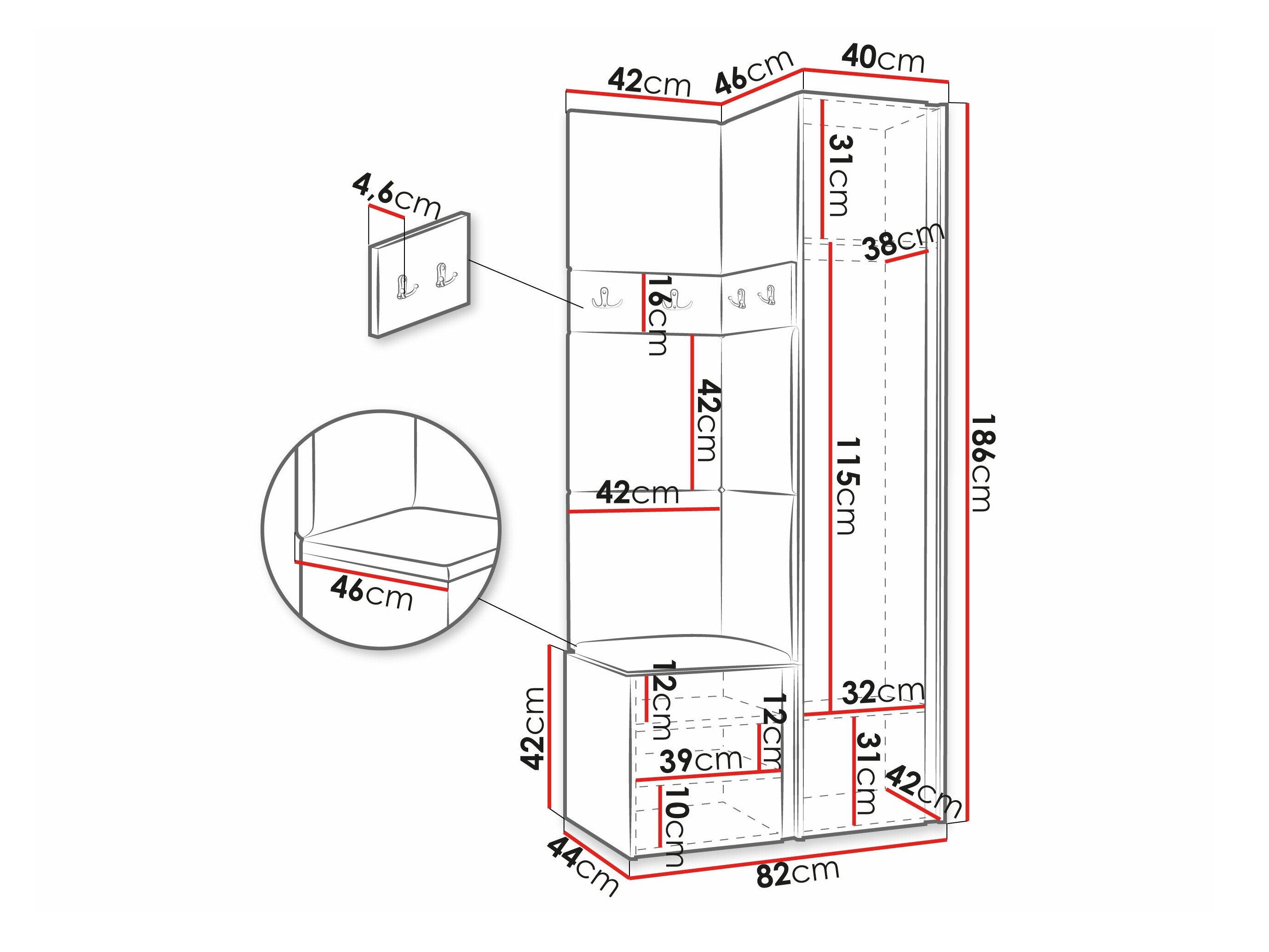 Entrésæt Hartford 354 (Artisan eg + Sort)