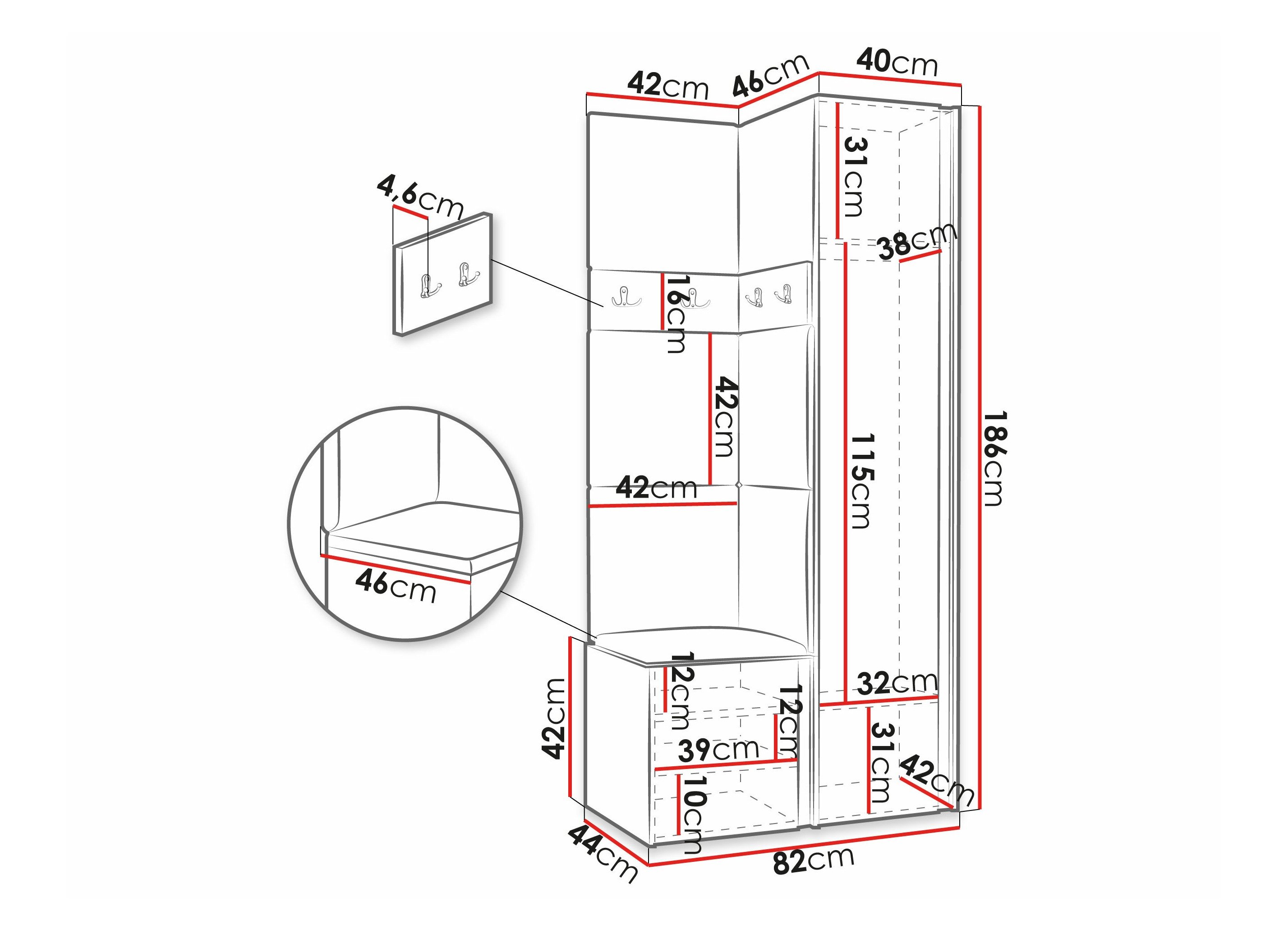 Entrésæt Pinis XXV (Artisan eg + Sort)