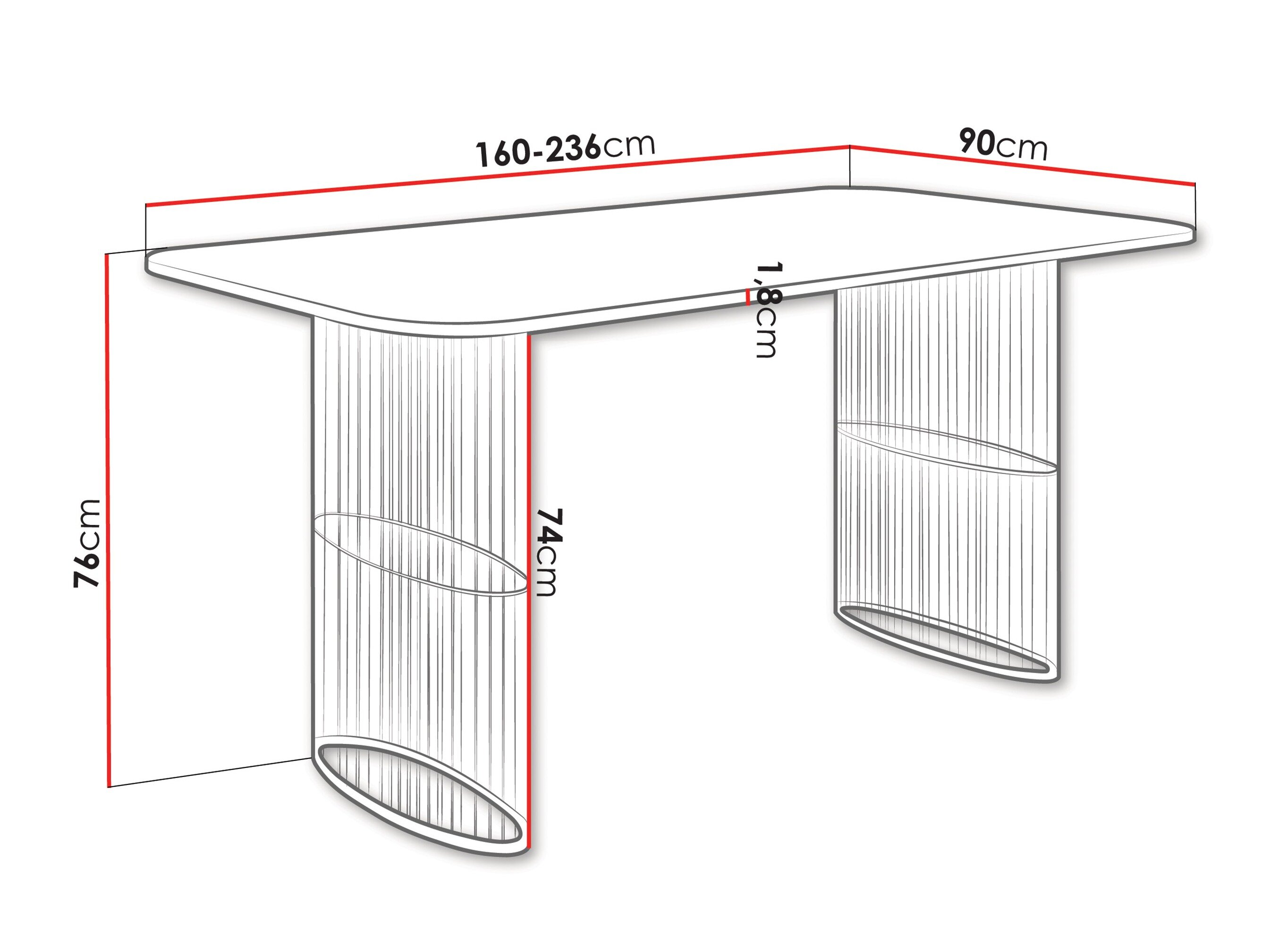 Bord Oswego 163 (Grafit)