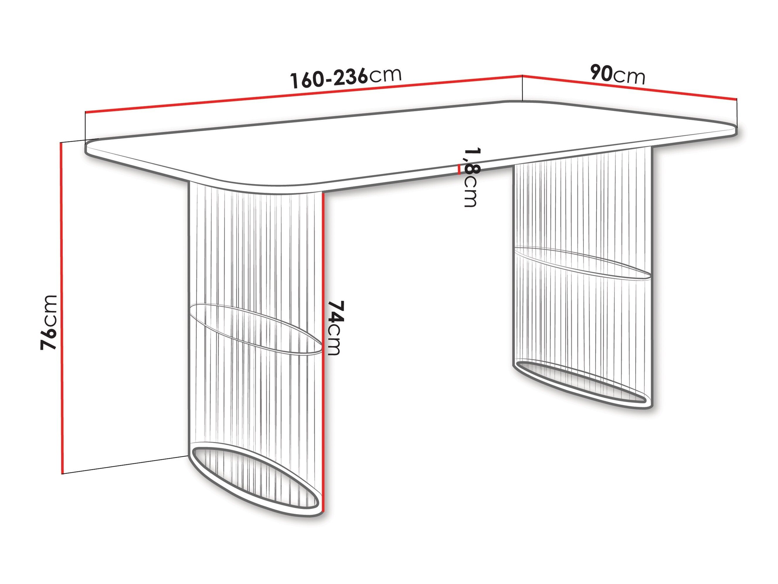 Bord Oswego 163 (Hvid)