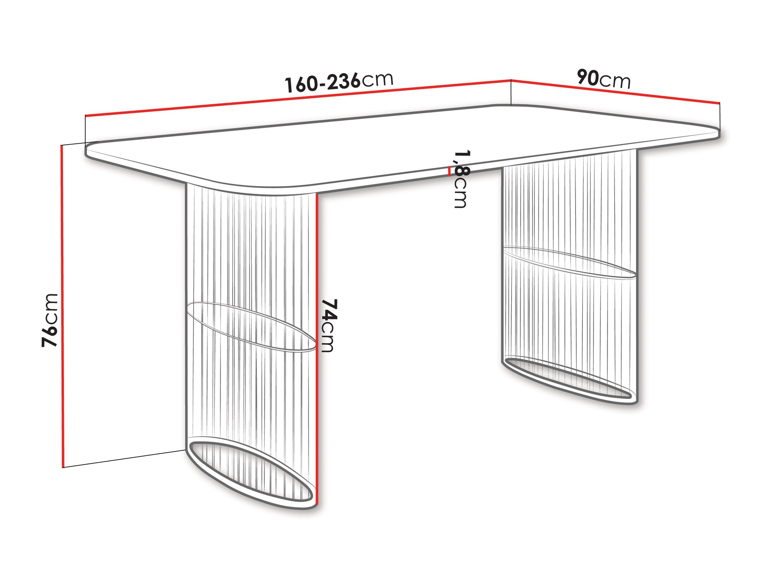 Bord Oswego 163 (Sort)