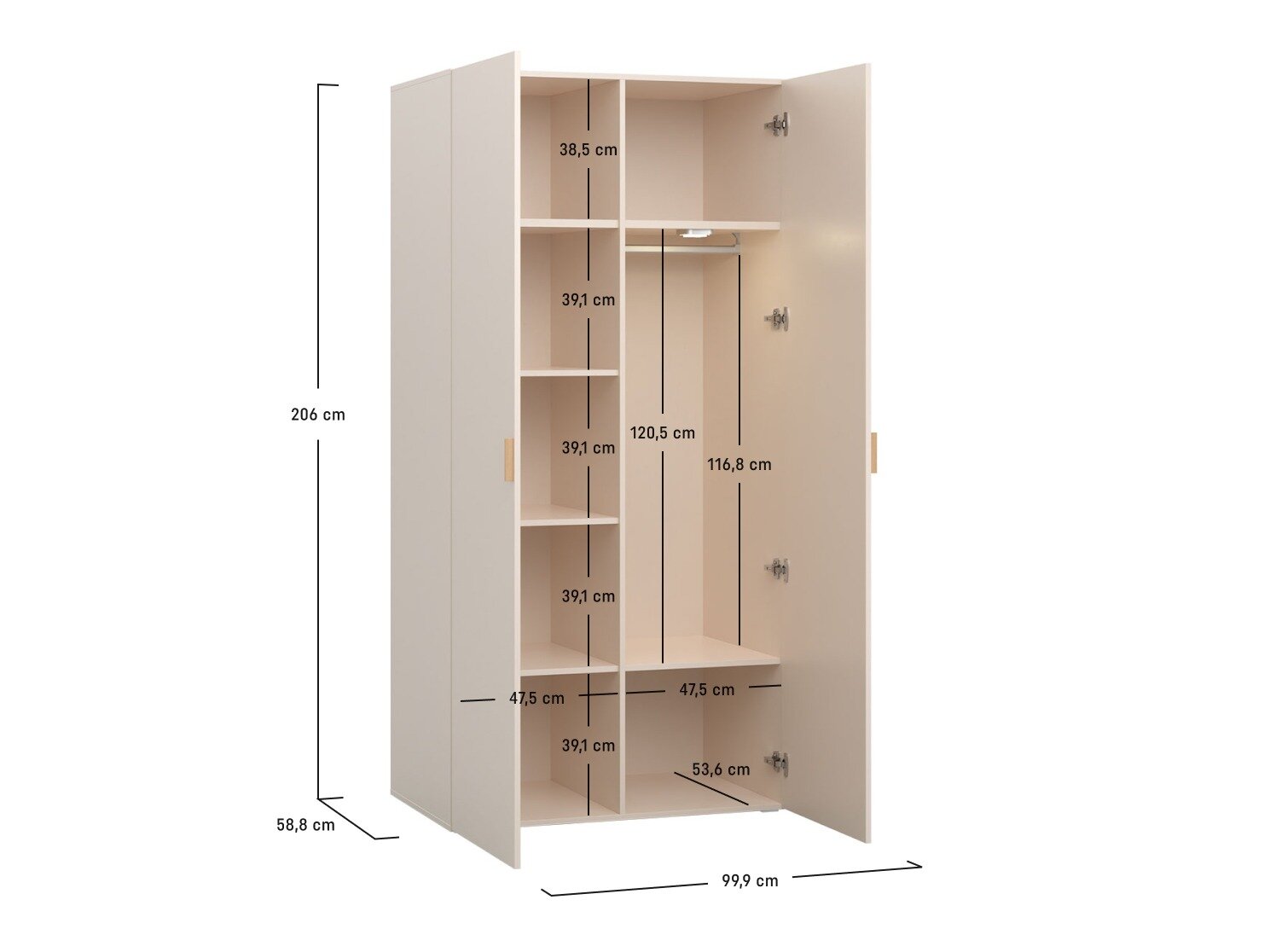 Kleiderschrank Veldalo 109 (Eichenholzoptik hell)