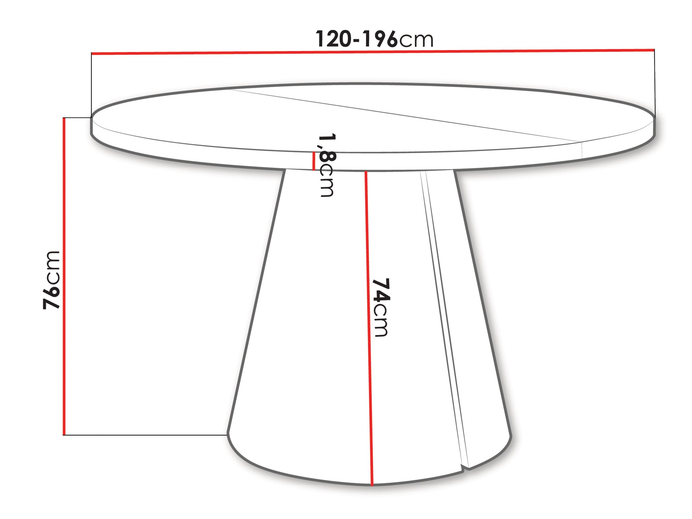 Bord Oswego 167 (Hvid marmor)
