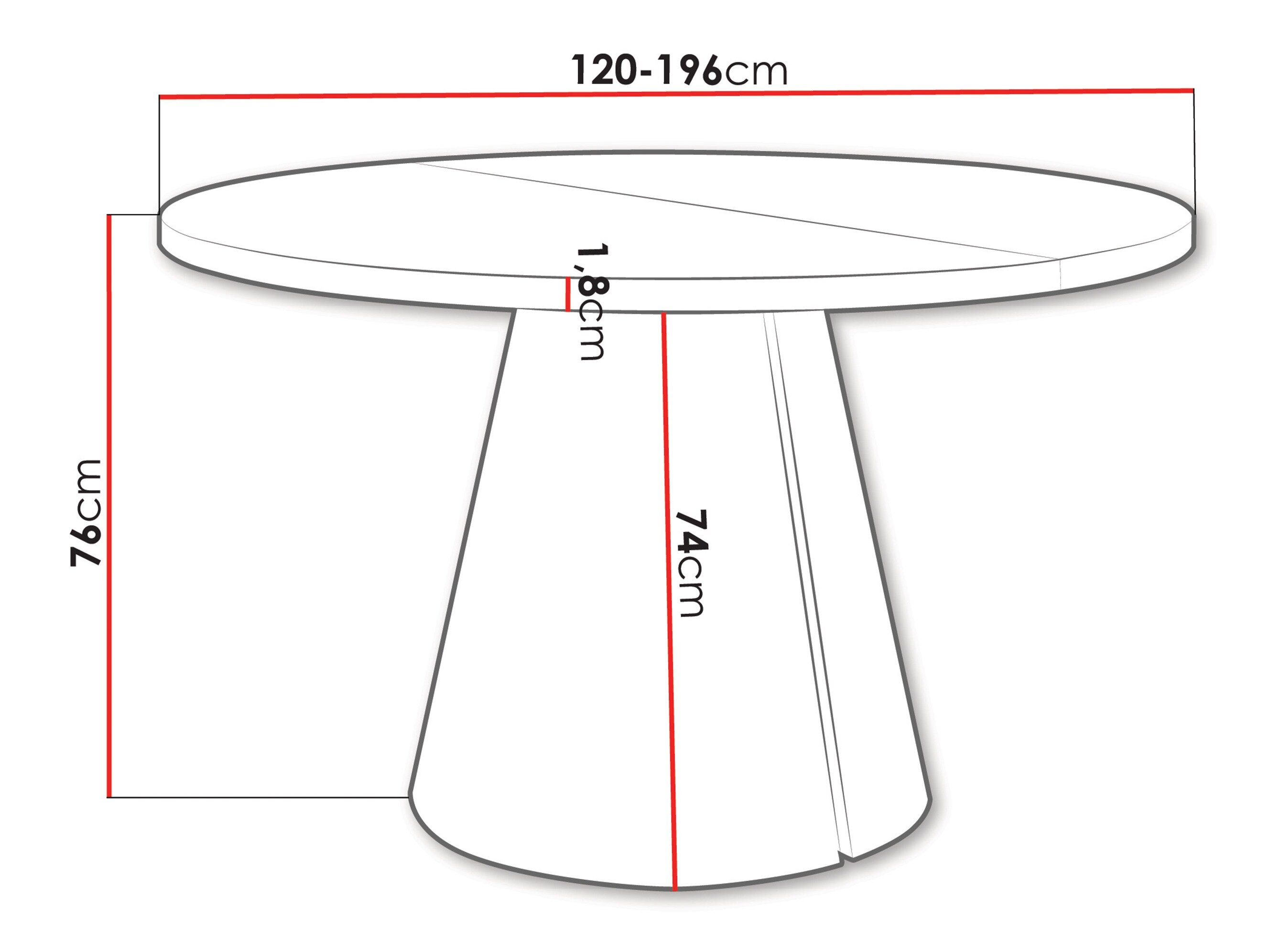 Bord Oswego 167 (Hvid)