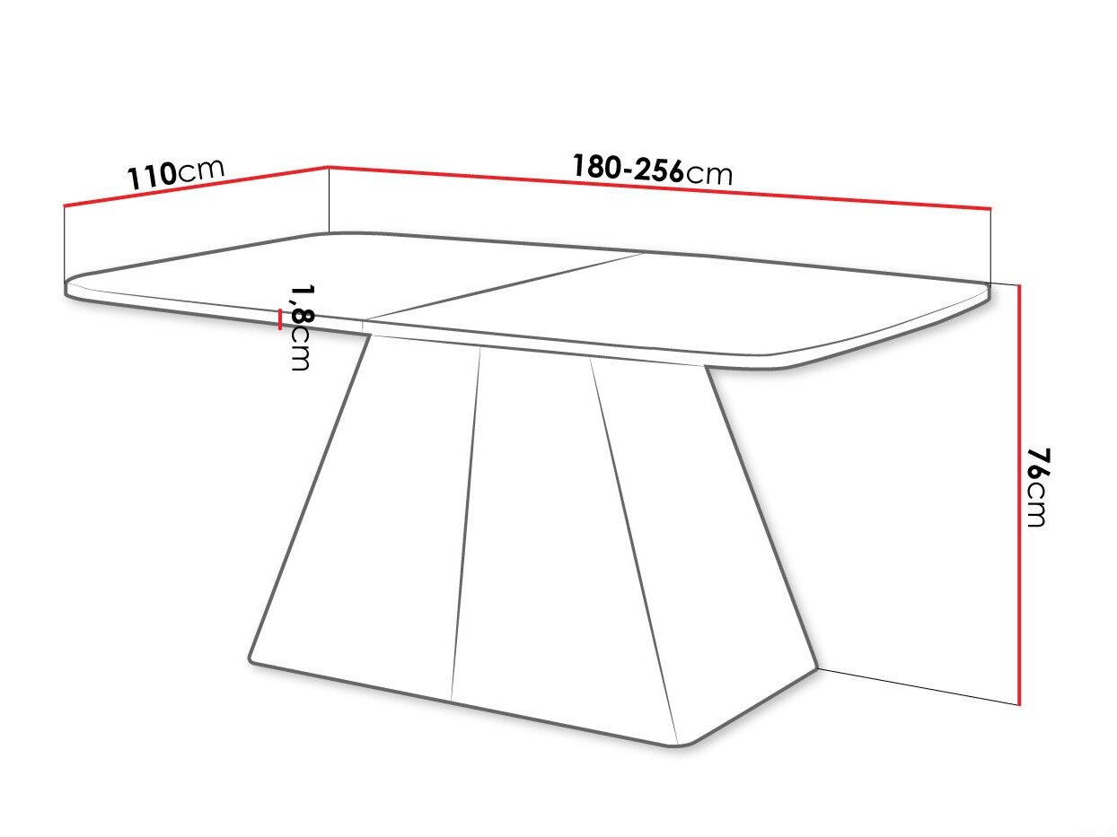 Bord Oswego 169 (Sort marmor)