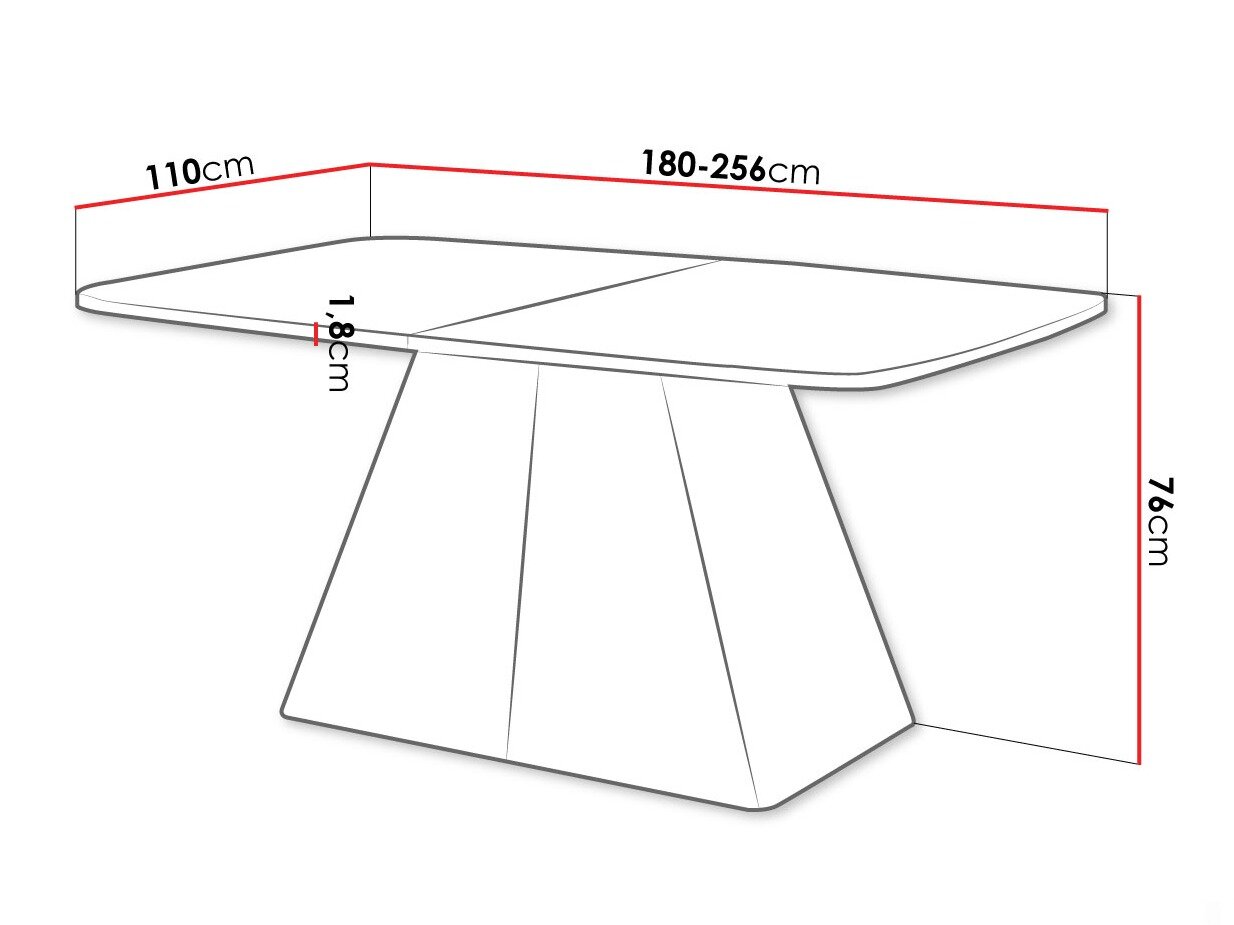 Bord Oswego 170 (Hvid marmor)