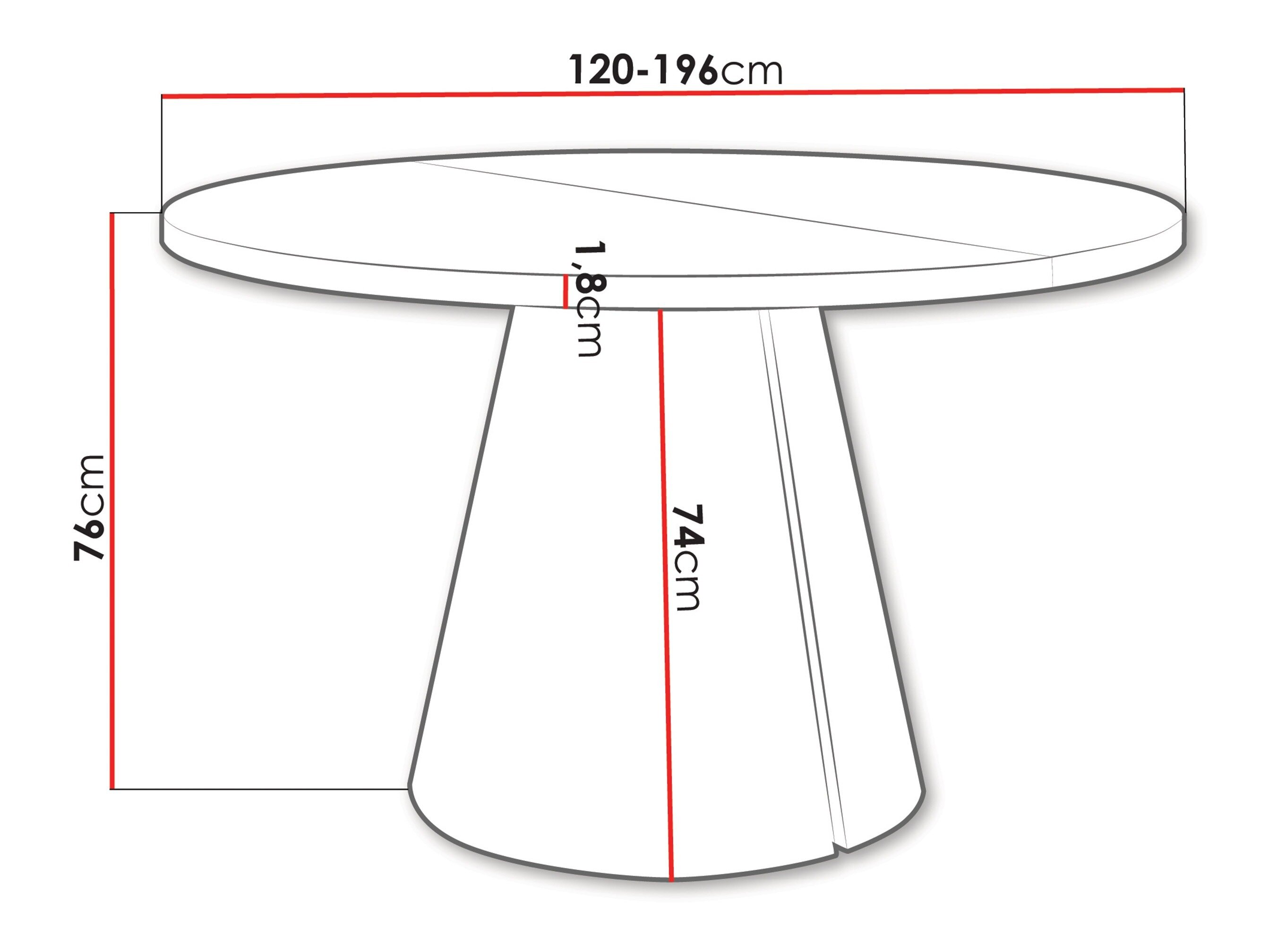 Tafel Oswego 168 (Eiken)