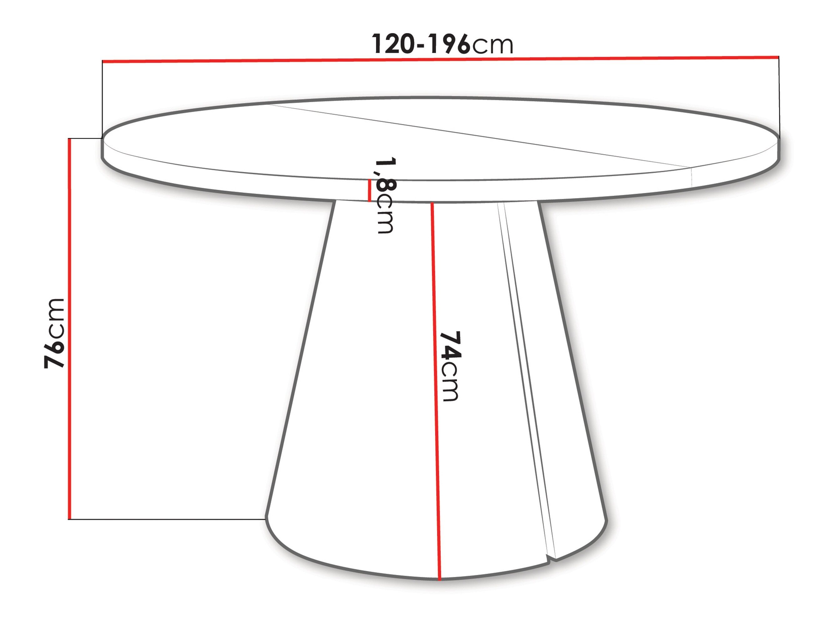 Tafel Oswego 168 (Wit marmer)