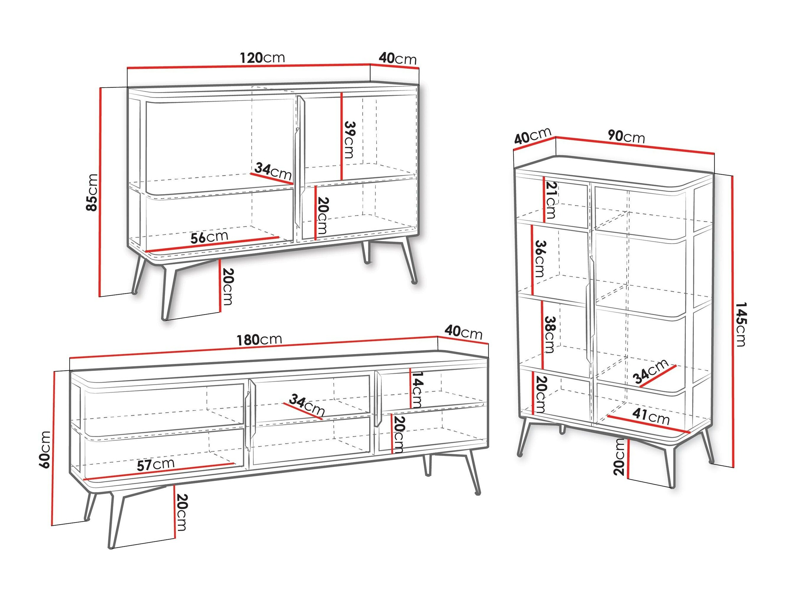 Stuemøbelsæt Camfelo 104 (Sort)