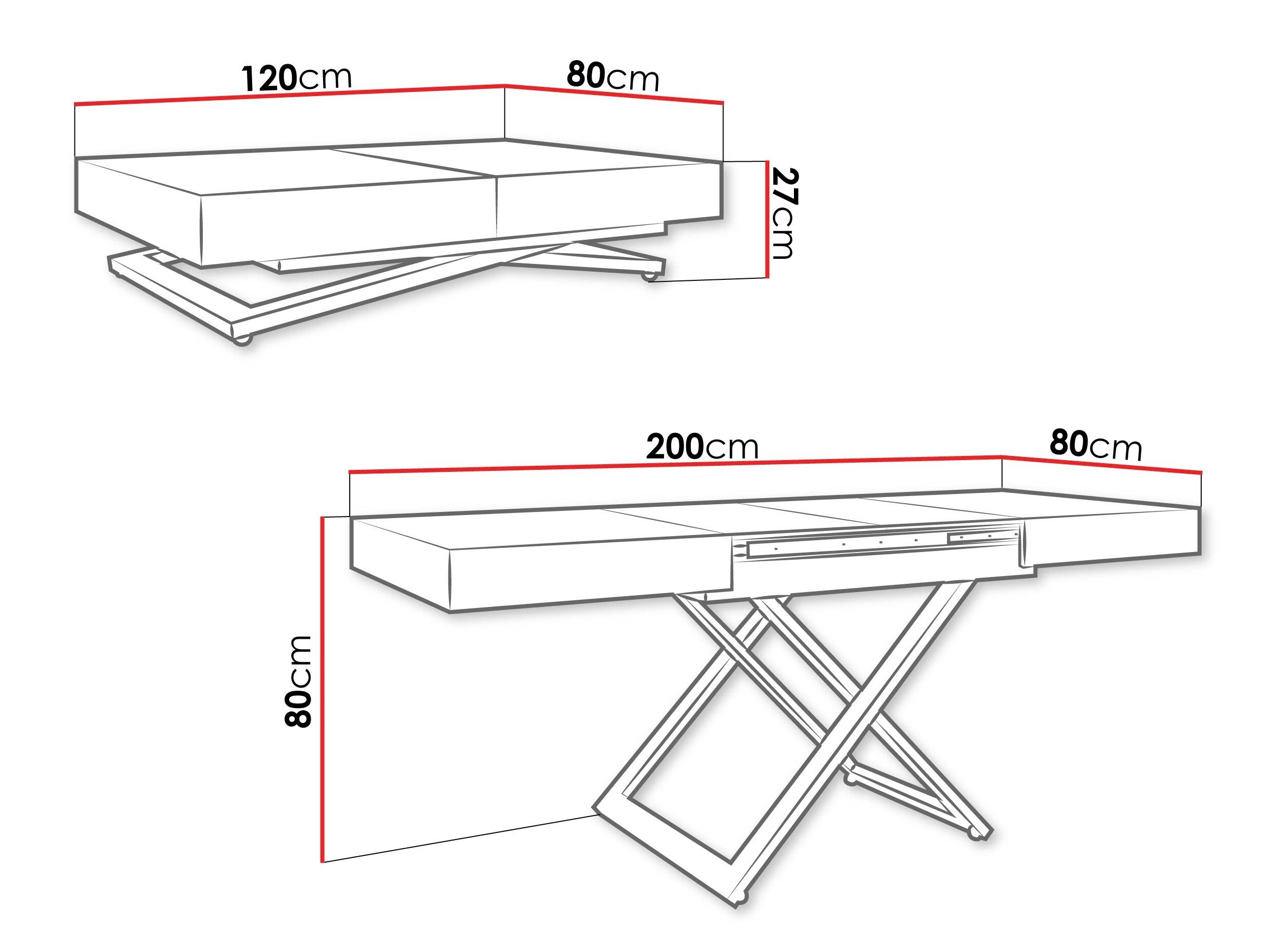Transformer sofabord Oswego 171 (Hvid marmor)