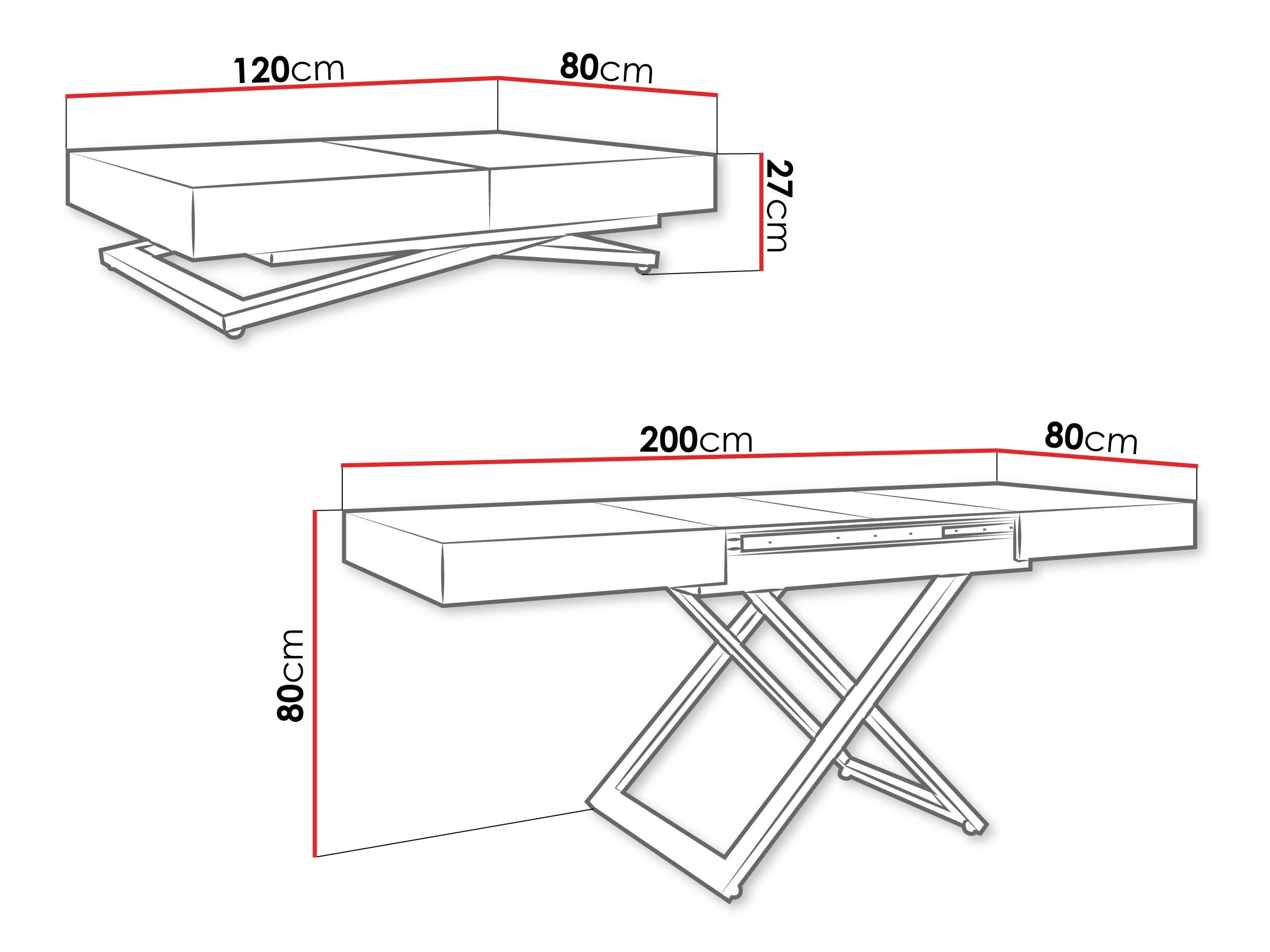 Transformer sofabord Oswego 171 (Sort marmor)