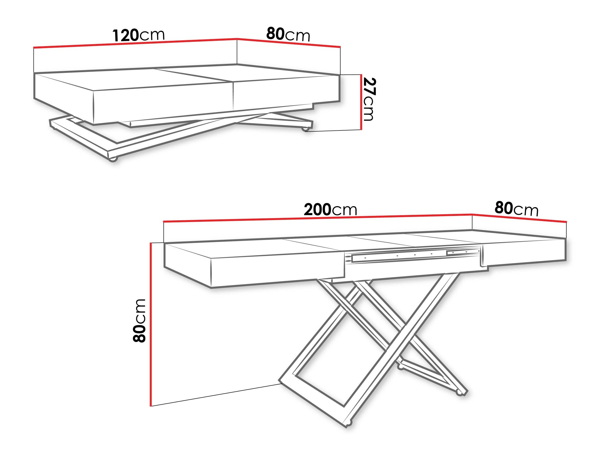 Transformer sofabord Oswego 172 (Egetræ)