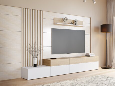 Woonkamerset Comfivo Munium II (Wit + Eiken)