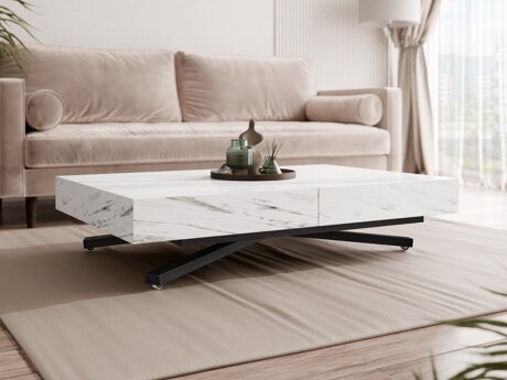 Transformeerbare salontafel Oswego 176 (Wit marmer)