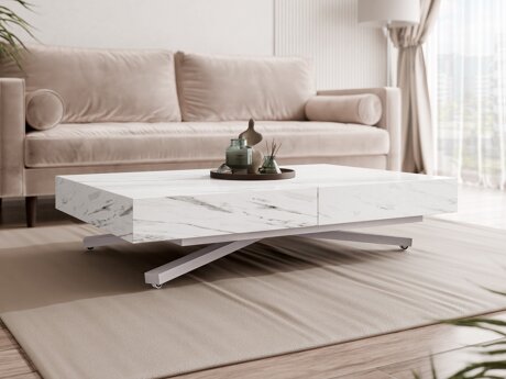 Transformeerbare salontafel Oswego 177 (Wit marmer)
