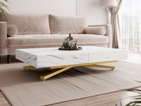 Transformeerbare salontafel Oswego 178 (Wit marmer)