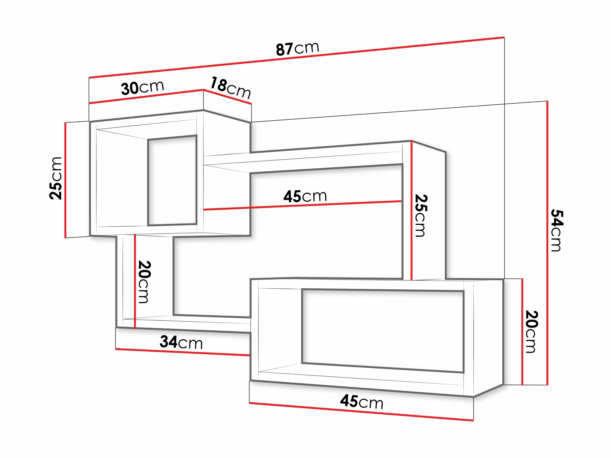 Vægreol Sarasota 106 (Sonoma eg + Hvid)
