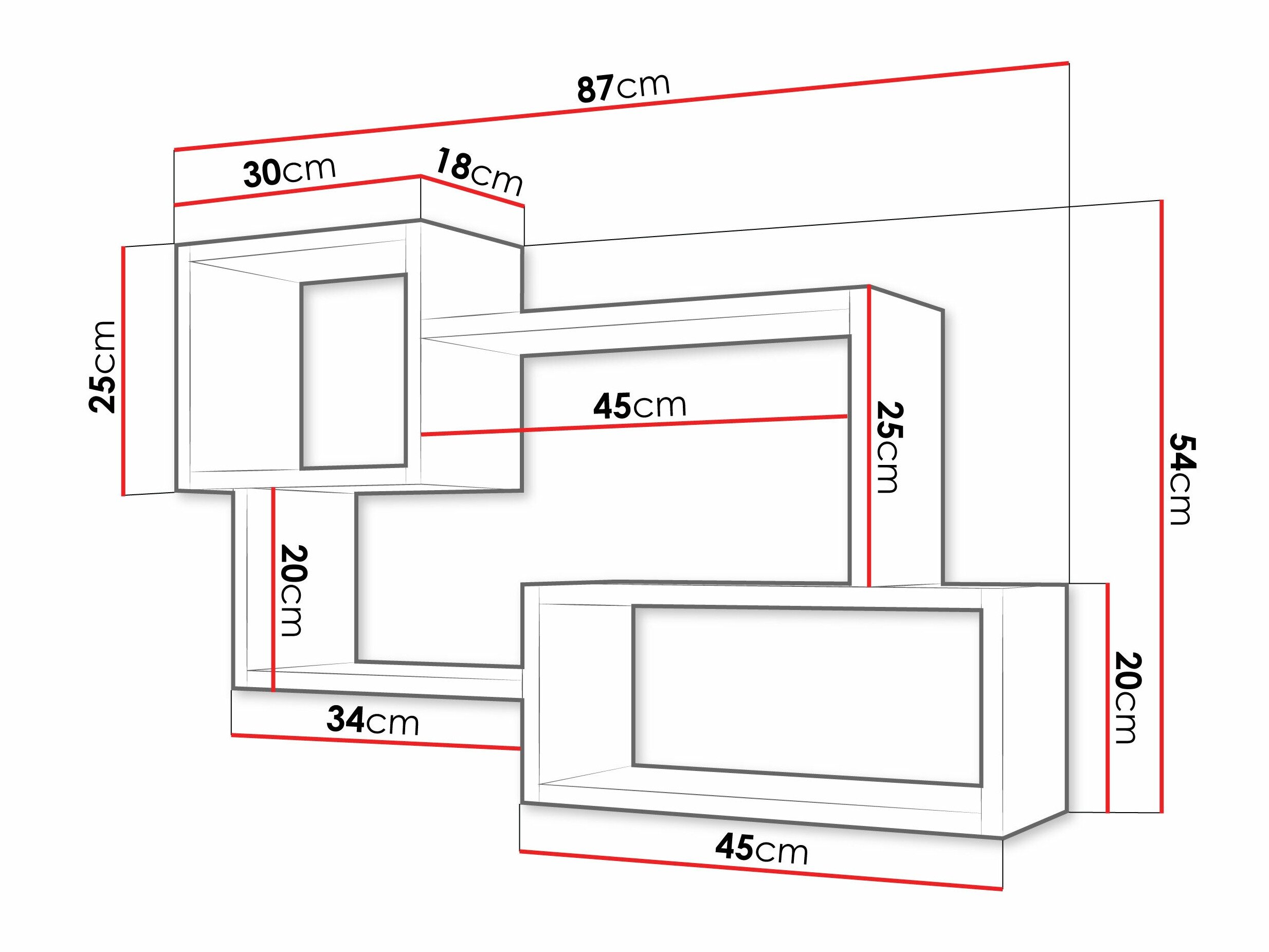 Wandplank Lexicon II (Grafiet)