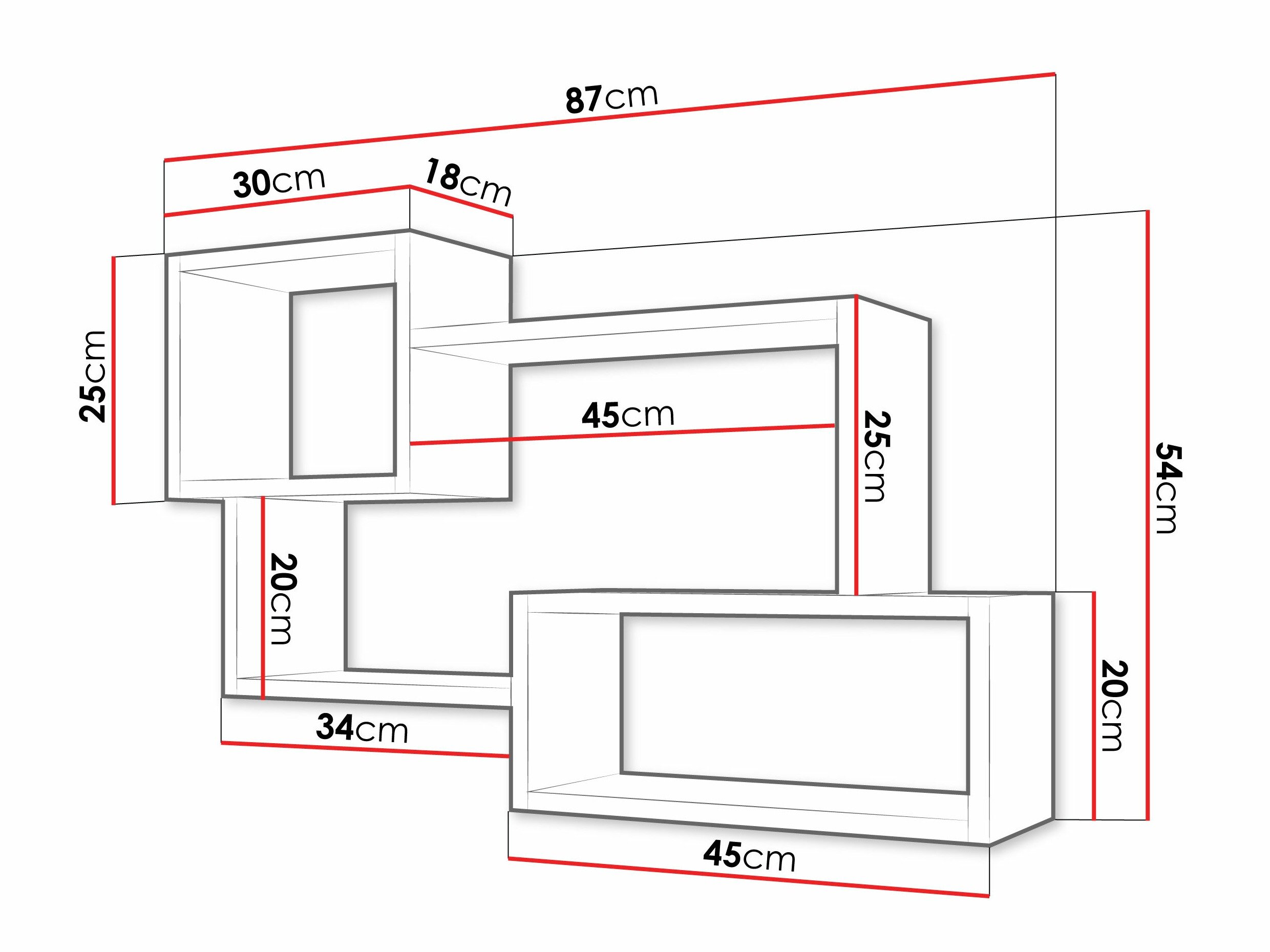 Wandplank Lexicon II (Wotan eik + Wit)