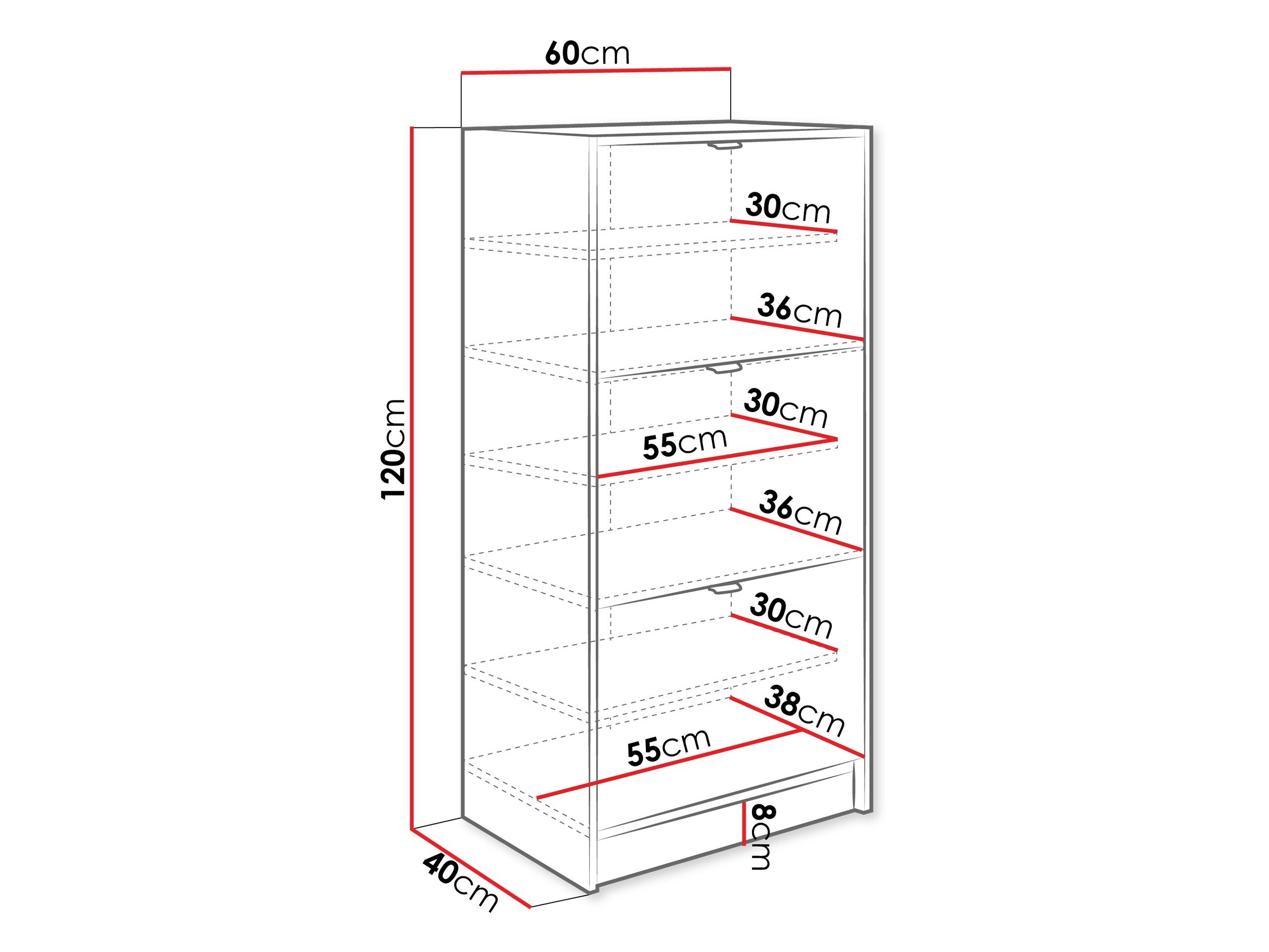 Skoskab Comfivo Larmire 126 (Sort)