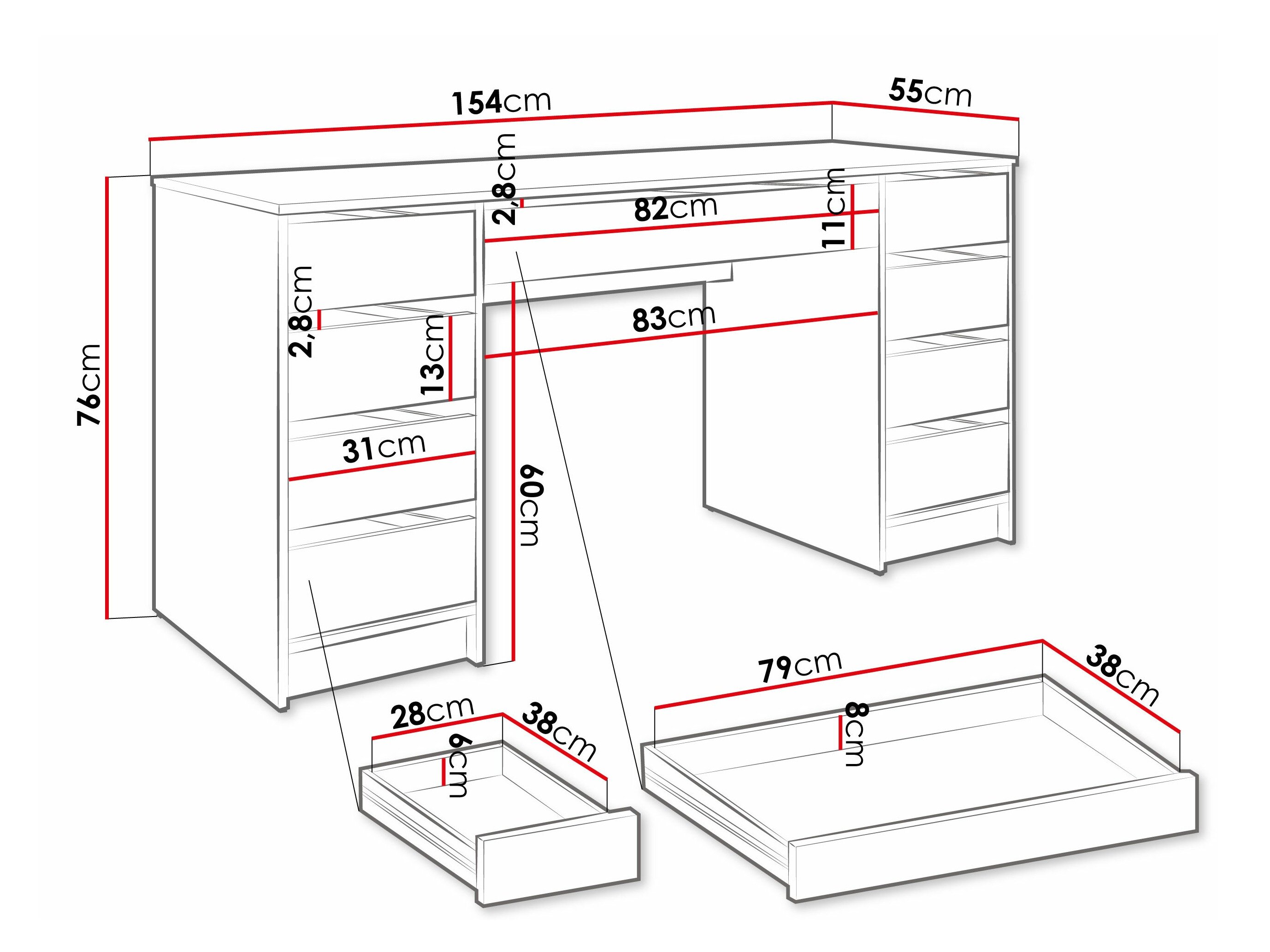 Skrivebord Comfivo 401 (Valnød)