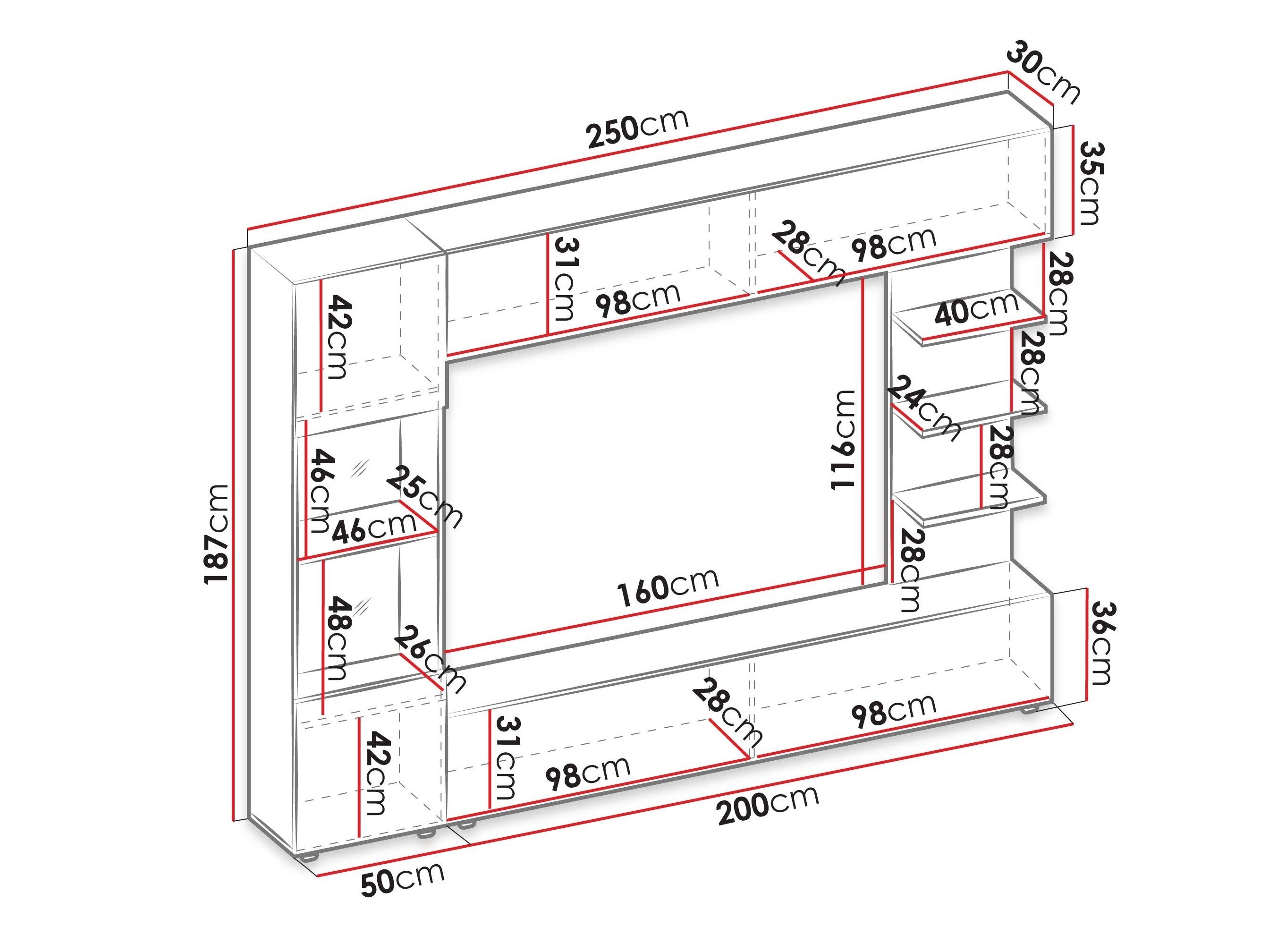 Stuemøbelsæt Comfivo 210 (Valnød + Sort marmor)