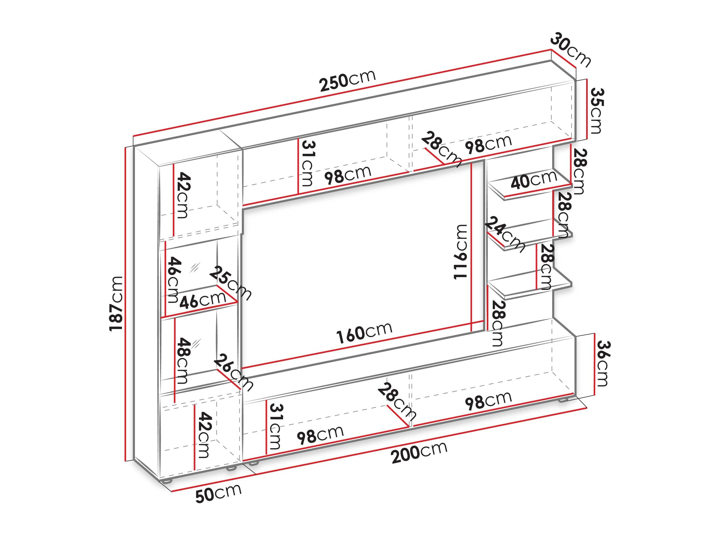 Stuemøbelsæt Comfivo Animus (Valnød + Sort marmor)