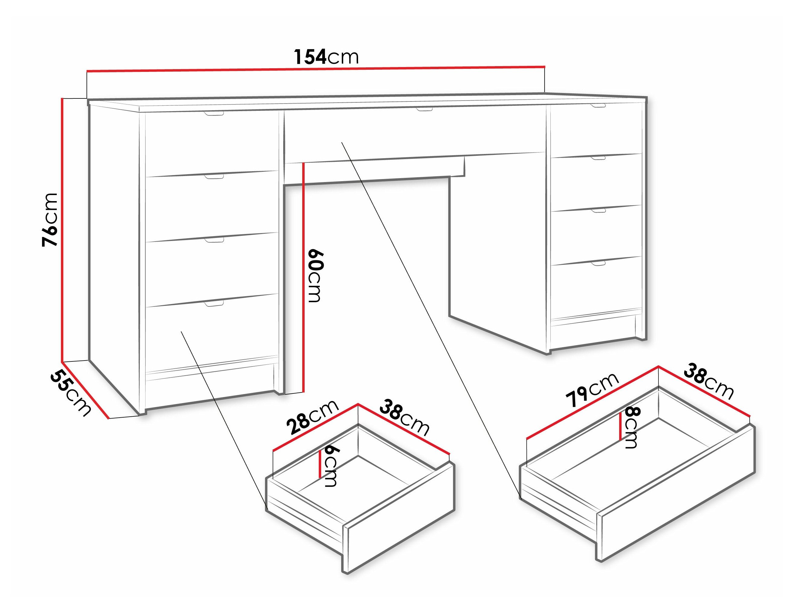 Skrivebord Comfivo Papilio I (Hvid)