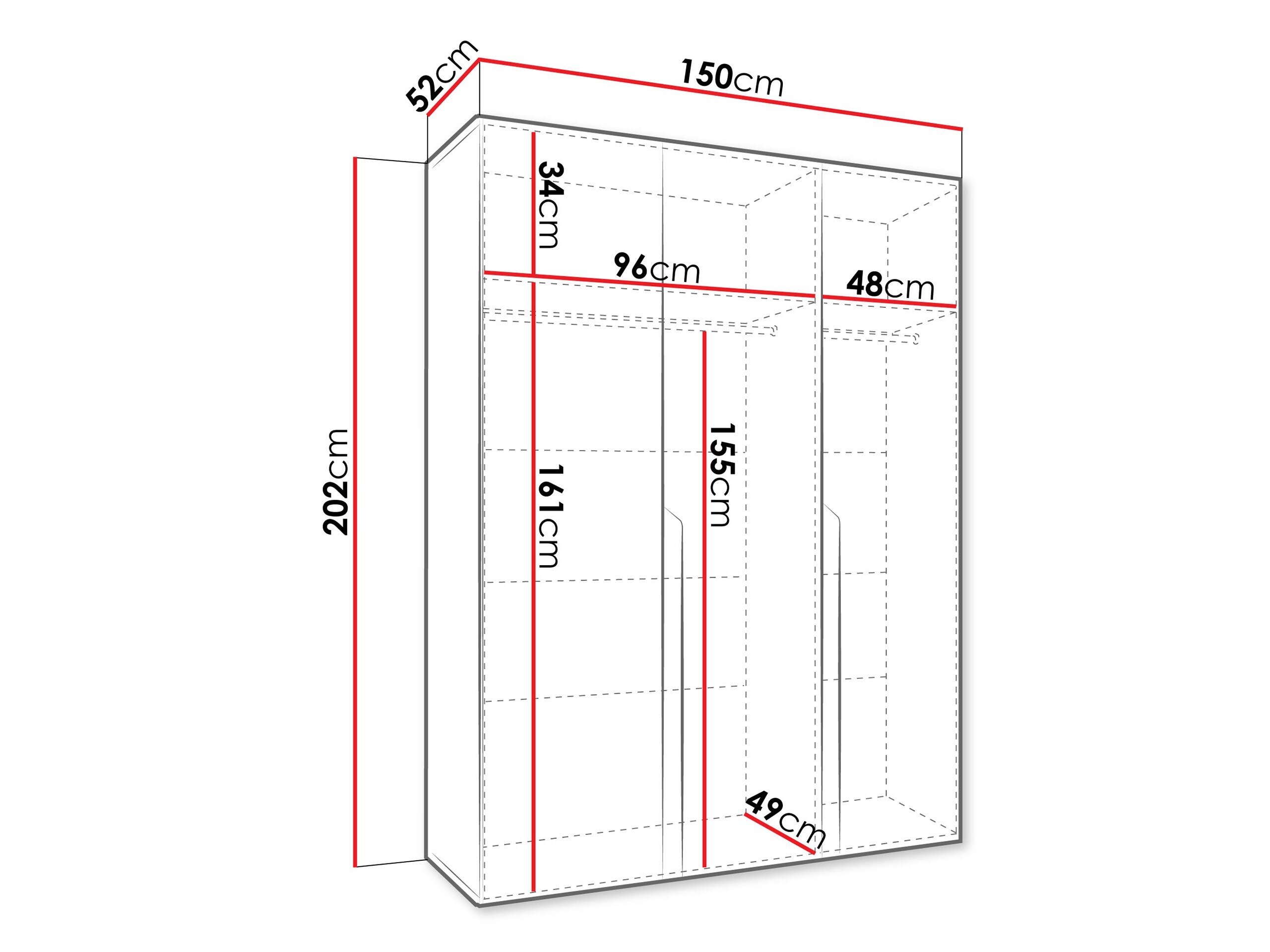 Garderobeskab Hartford 580 (Hvid)