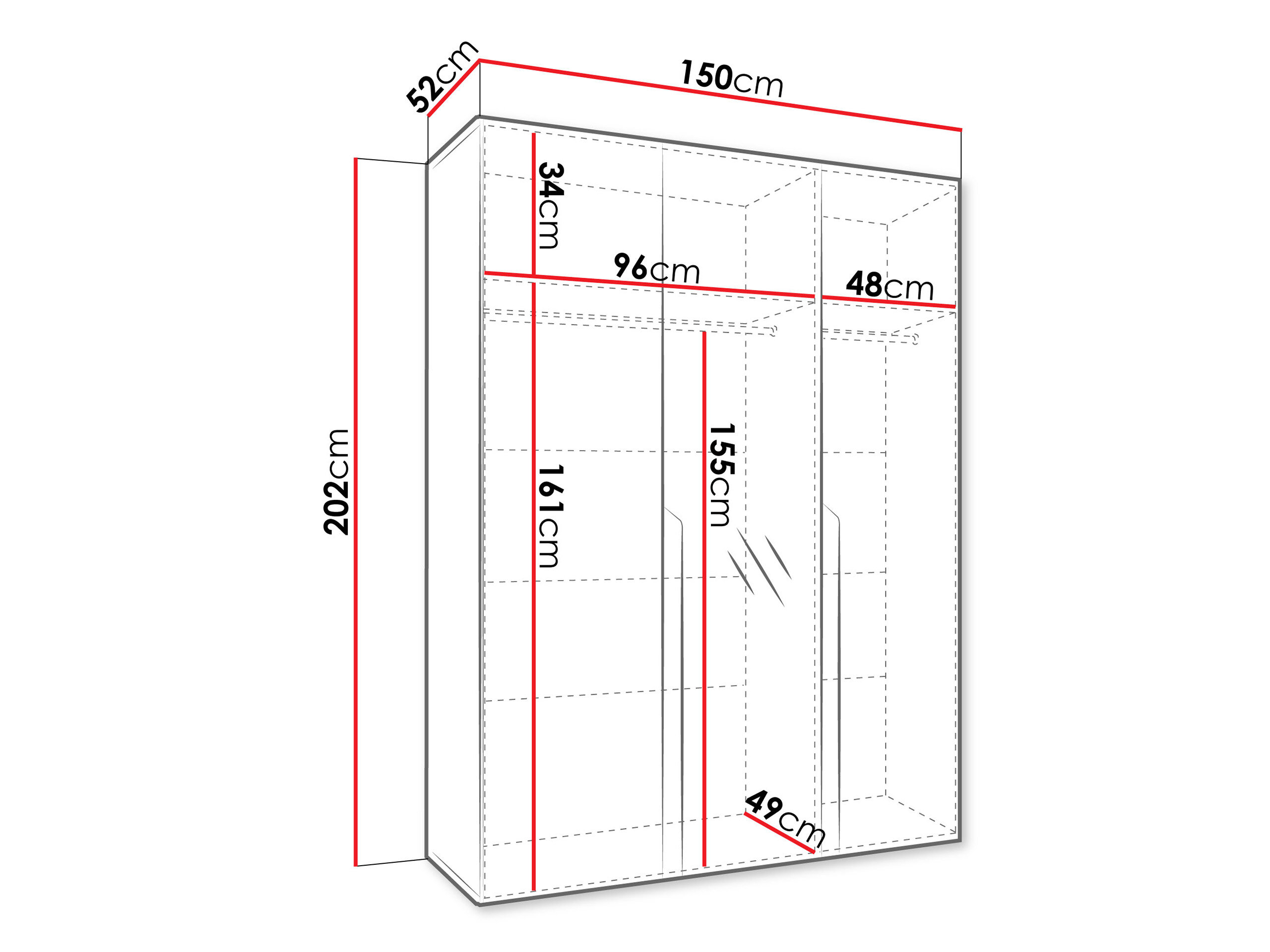 Garderobeskab Hartford 585 (Hvid)