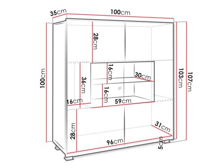 Dressoir Remus (Wit + Glanzend wit)