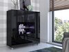 Dressoir Remus (Zwart + Glanzend zwart)
