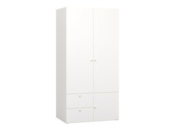 Kleiderschrank Tornolo 109 (Weiss + Hell Eichenholzoptik)
