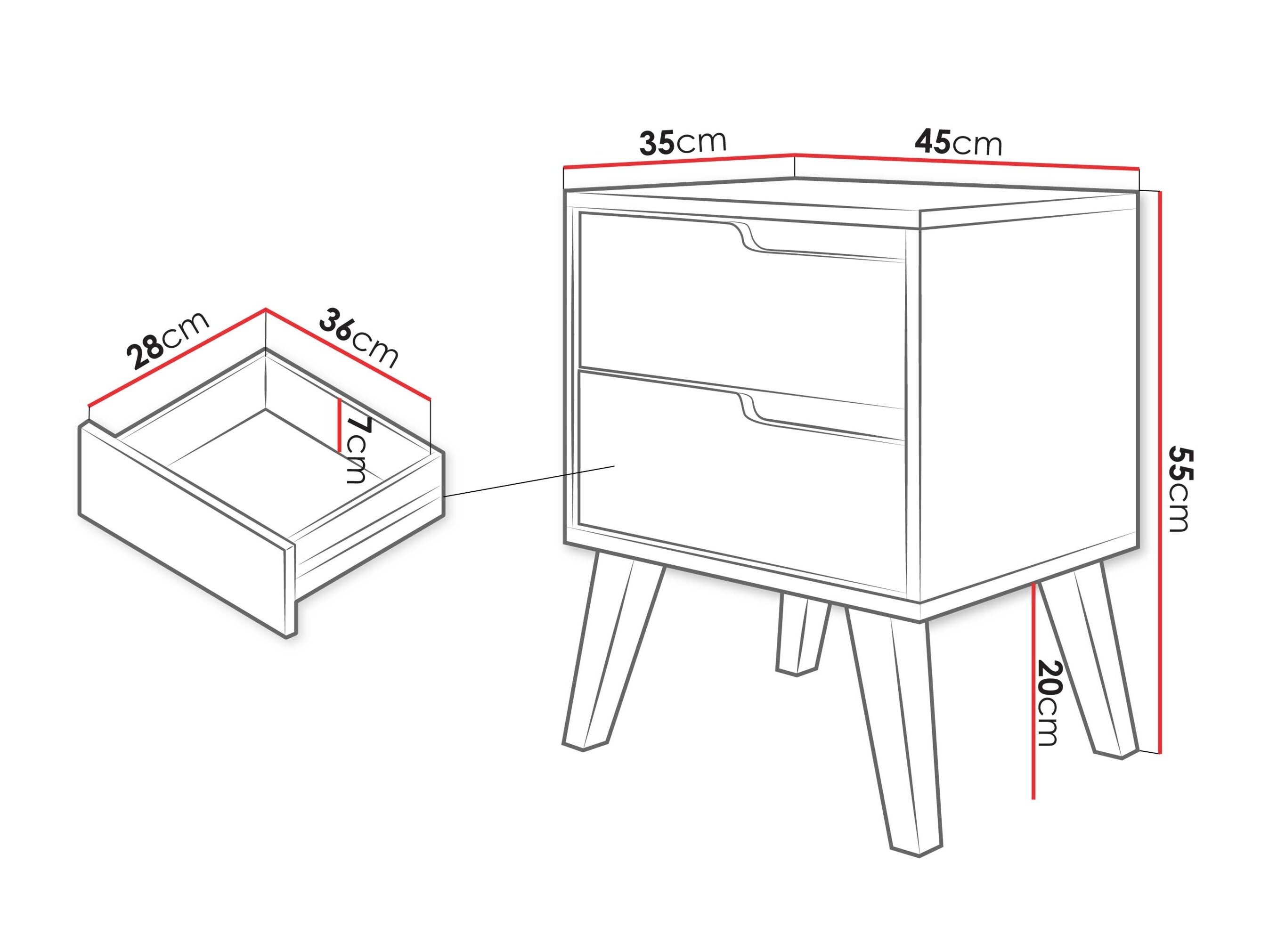 Sengebord Elbtive 104 (Valnød)