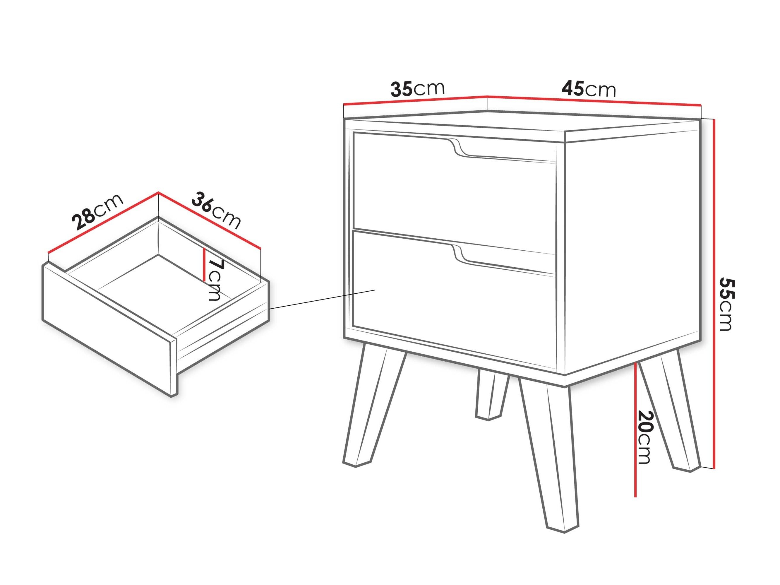 Sengebord Elbtive 104 (Valnød)