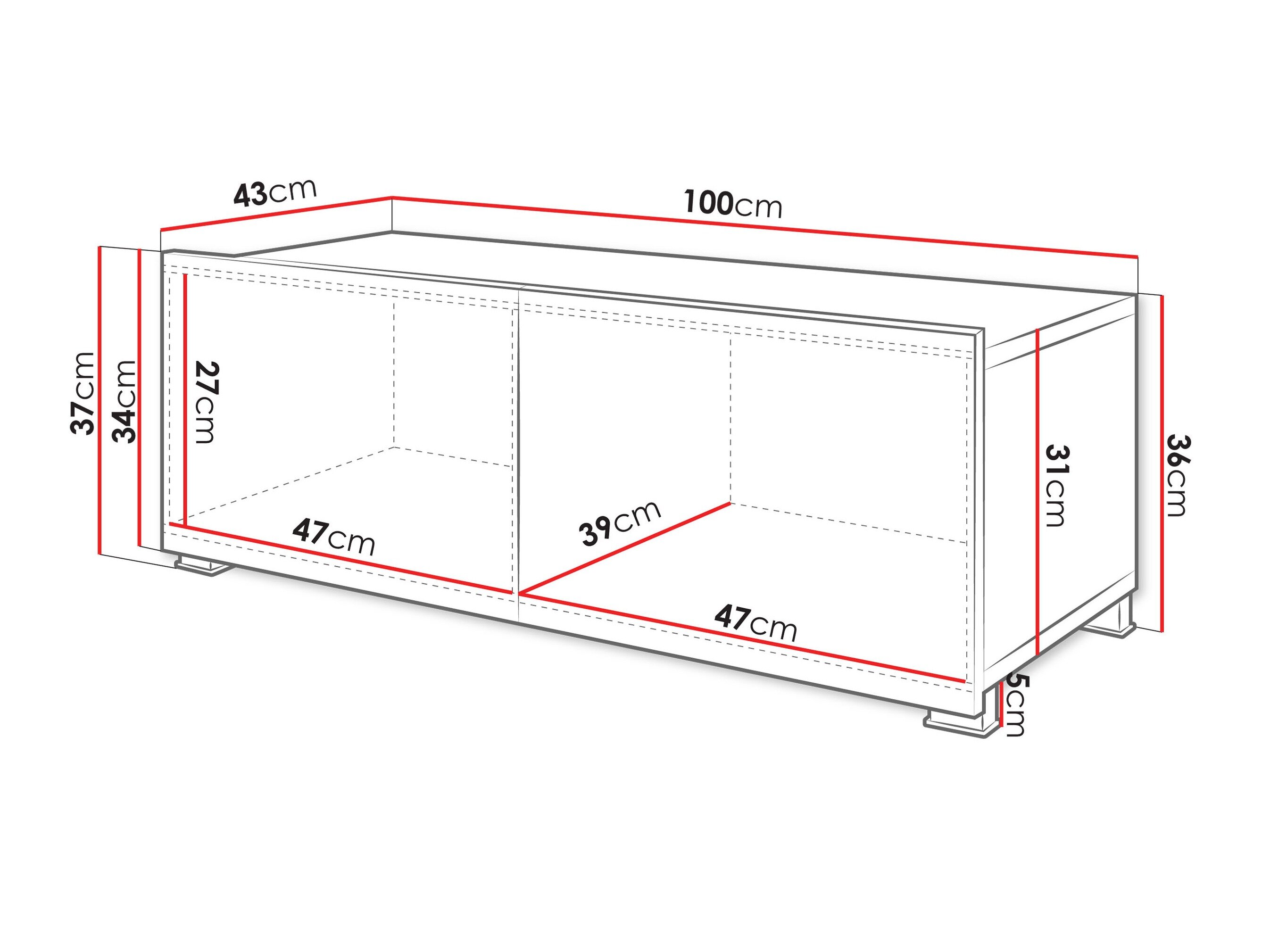 TV-bord Remus I (Sort + Blank sort)