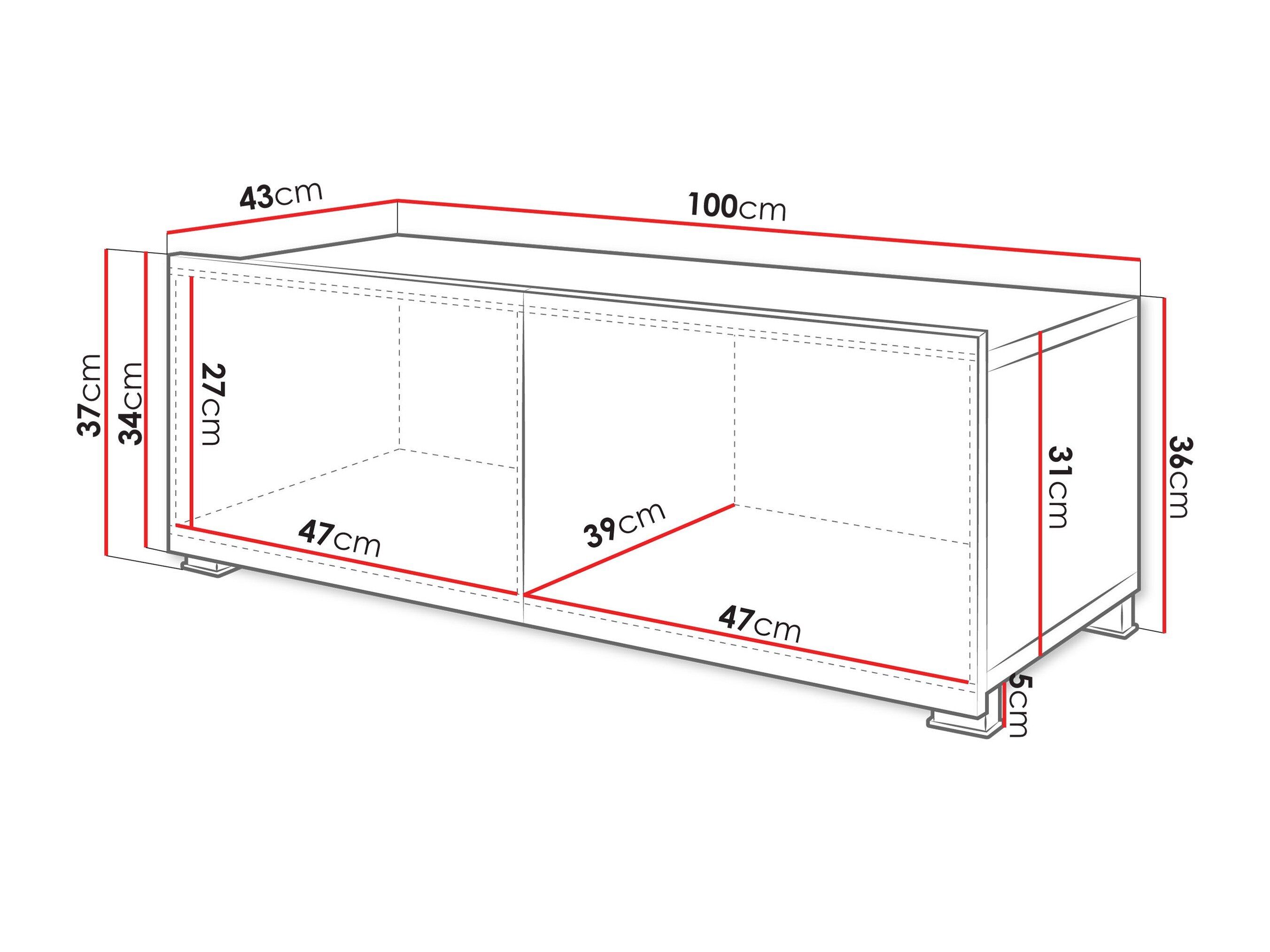 TV-bord Tivdalu 104 (Hvid + Glansfuld hvid)