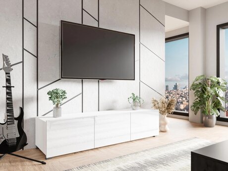 TV-meubel Remus (Wit + Glanzend wit)