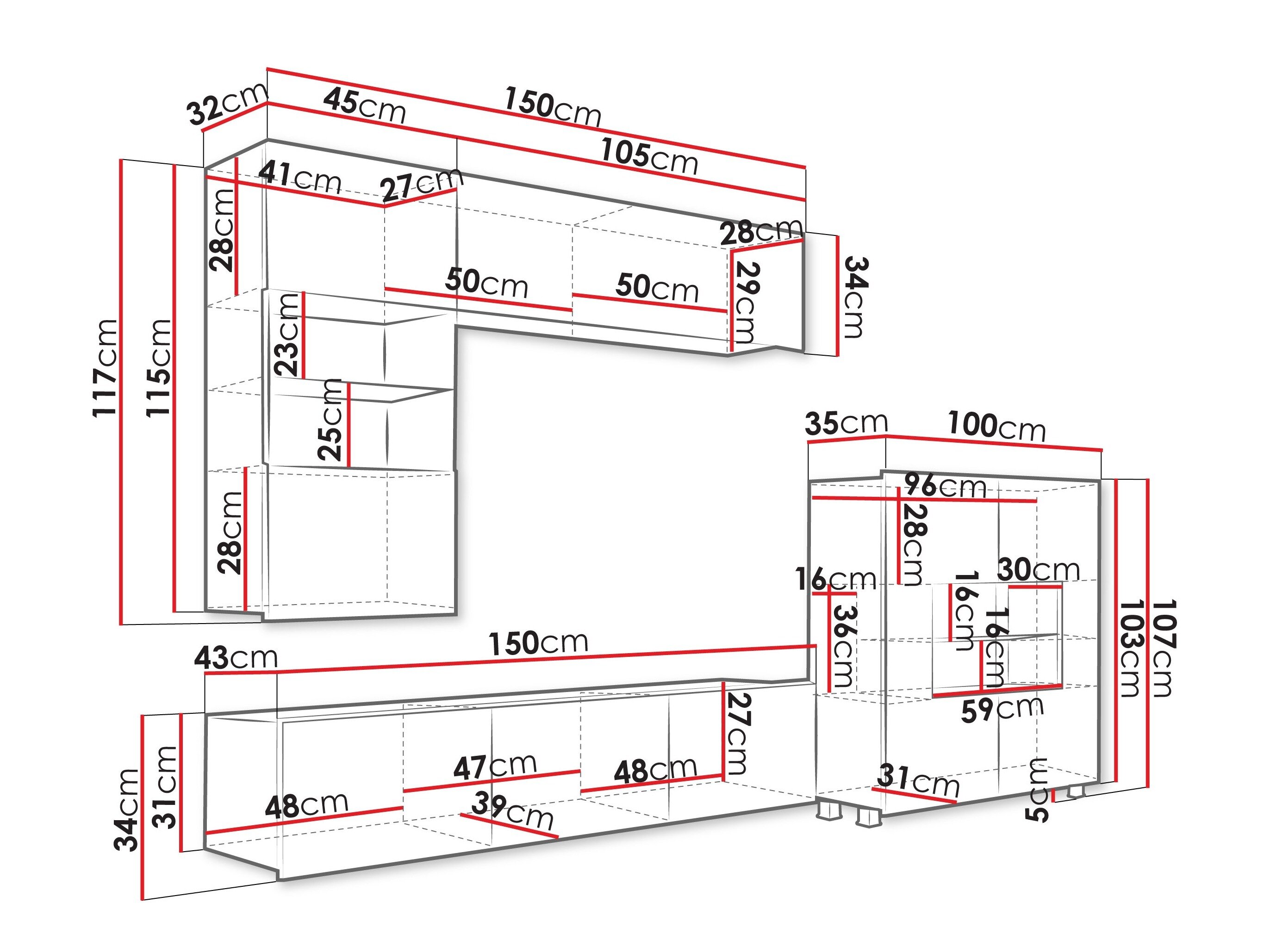 Stuemøbelsæt Remus III (Valnød)