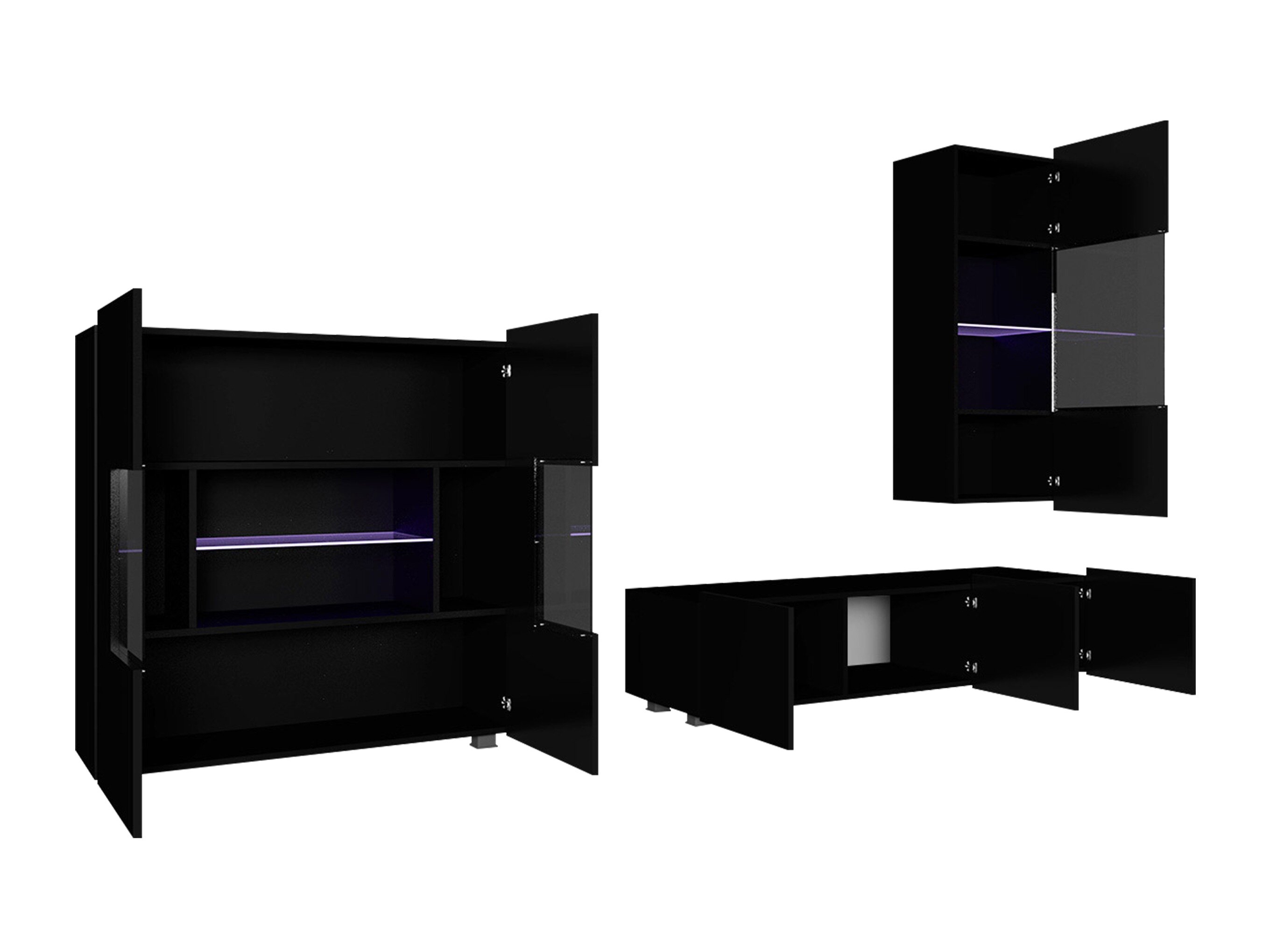 Stuemøbelsæt Remus VII (Gylden eg + Hvid + Glansfuld hvid)