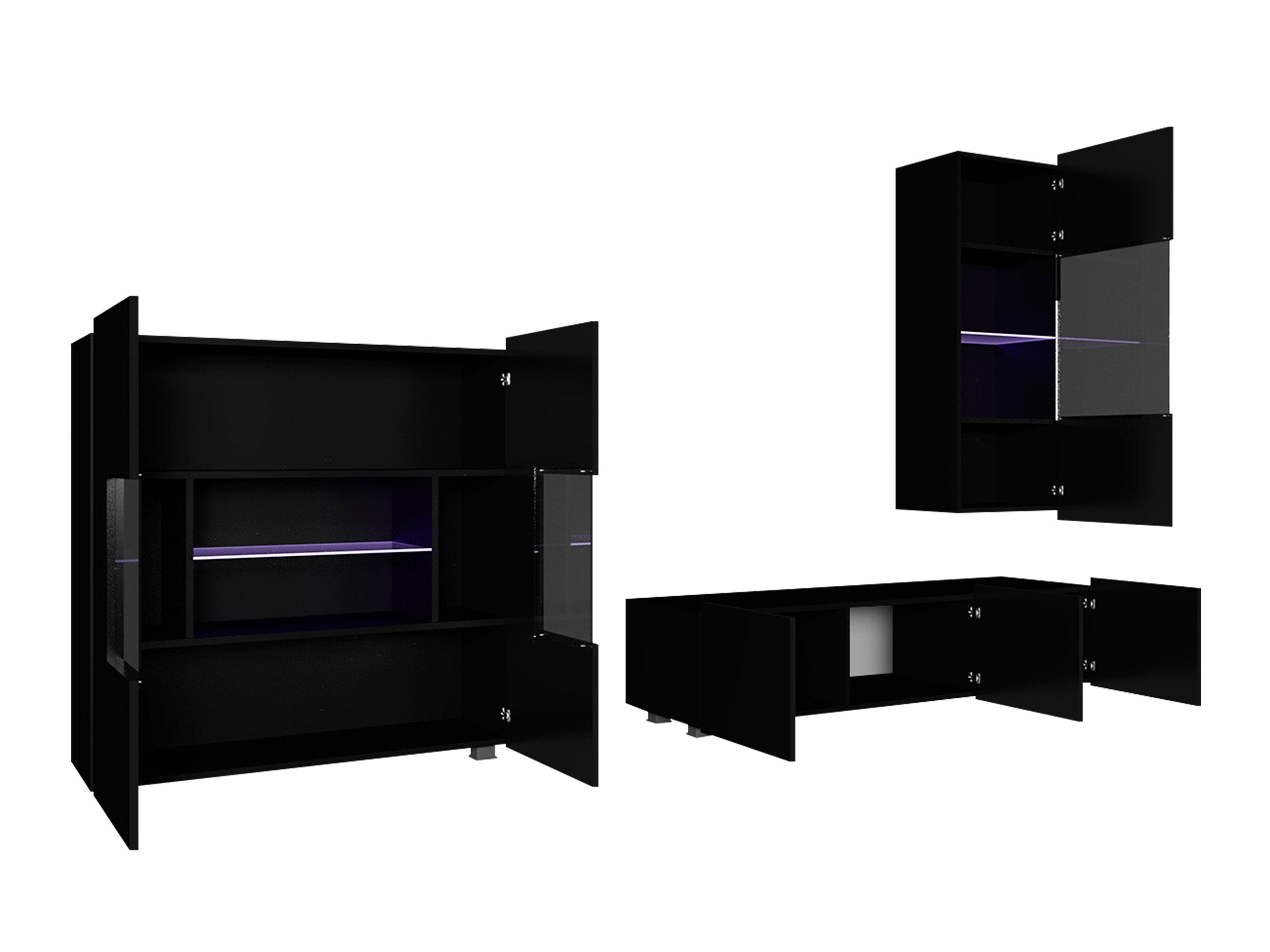 Stuemøbelsæt Remus VII (Gylden eg + Hvid + Glansfuld hvid)