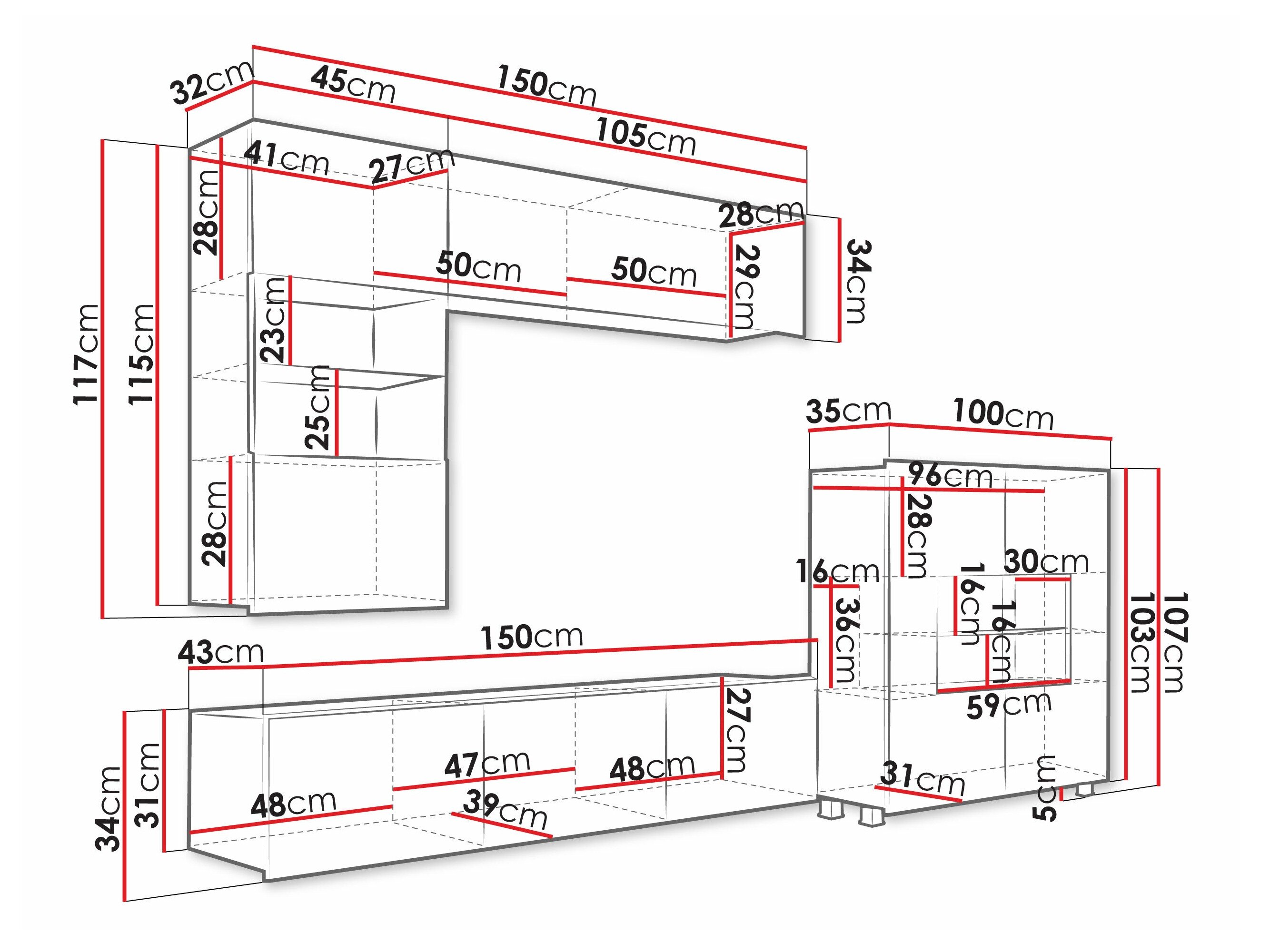 Stuemøbelsæt Tivdalu 107 (Sort + Blank sort)
