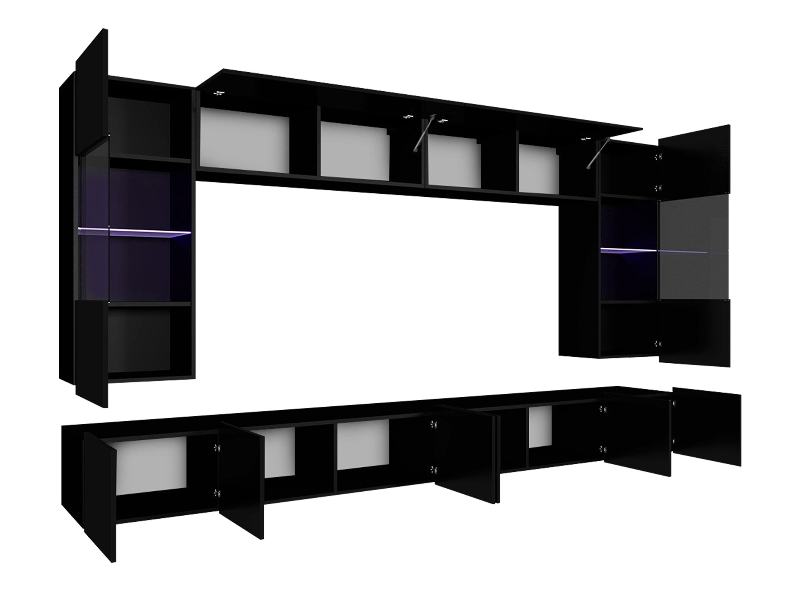Stuemøbelsæt Remus I (Gylden eg + Hvid + Glansfuld hvid)