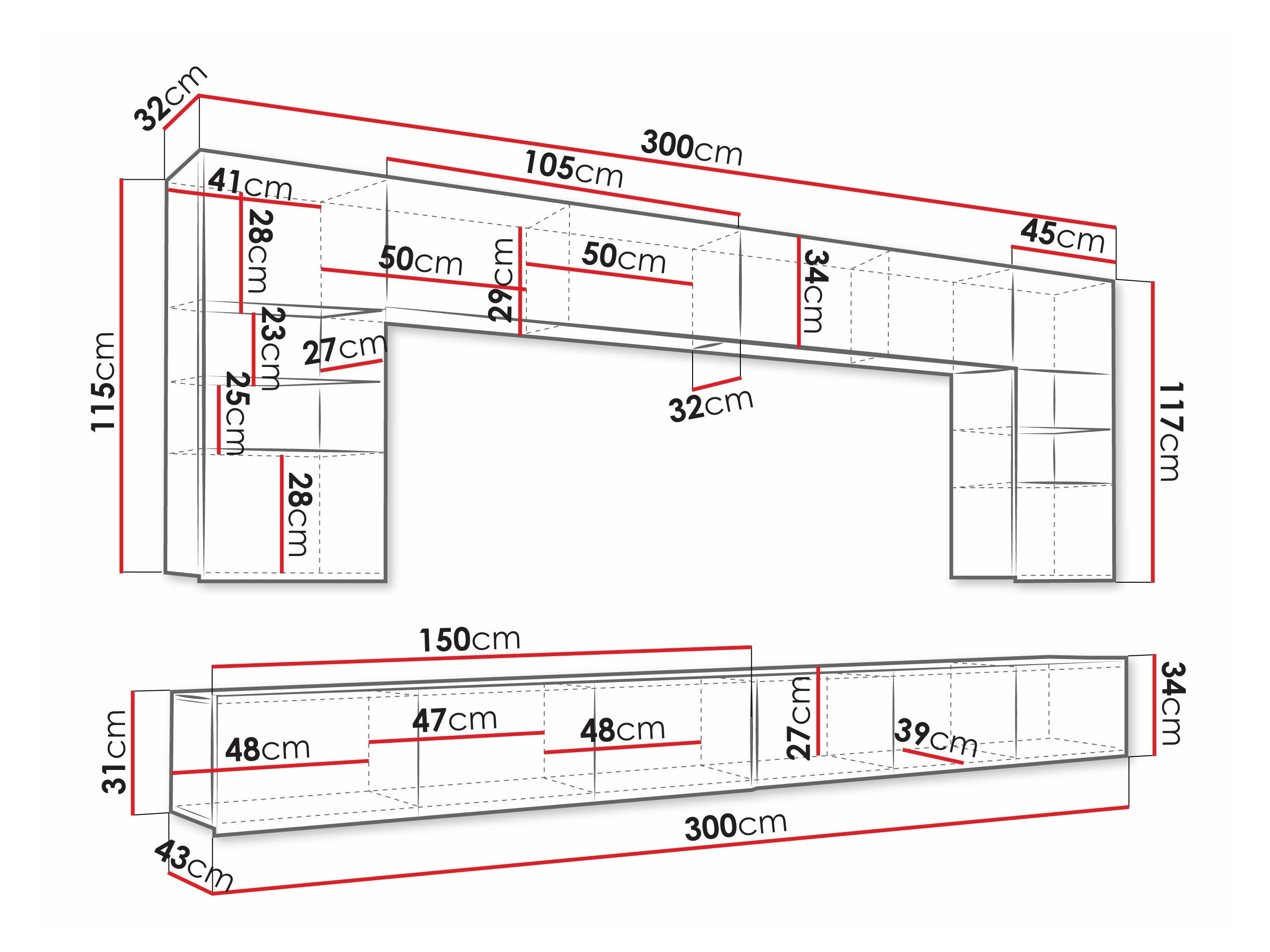 Stuemøbelsæt Remus I (Sort + Blank sort)