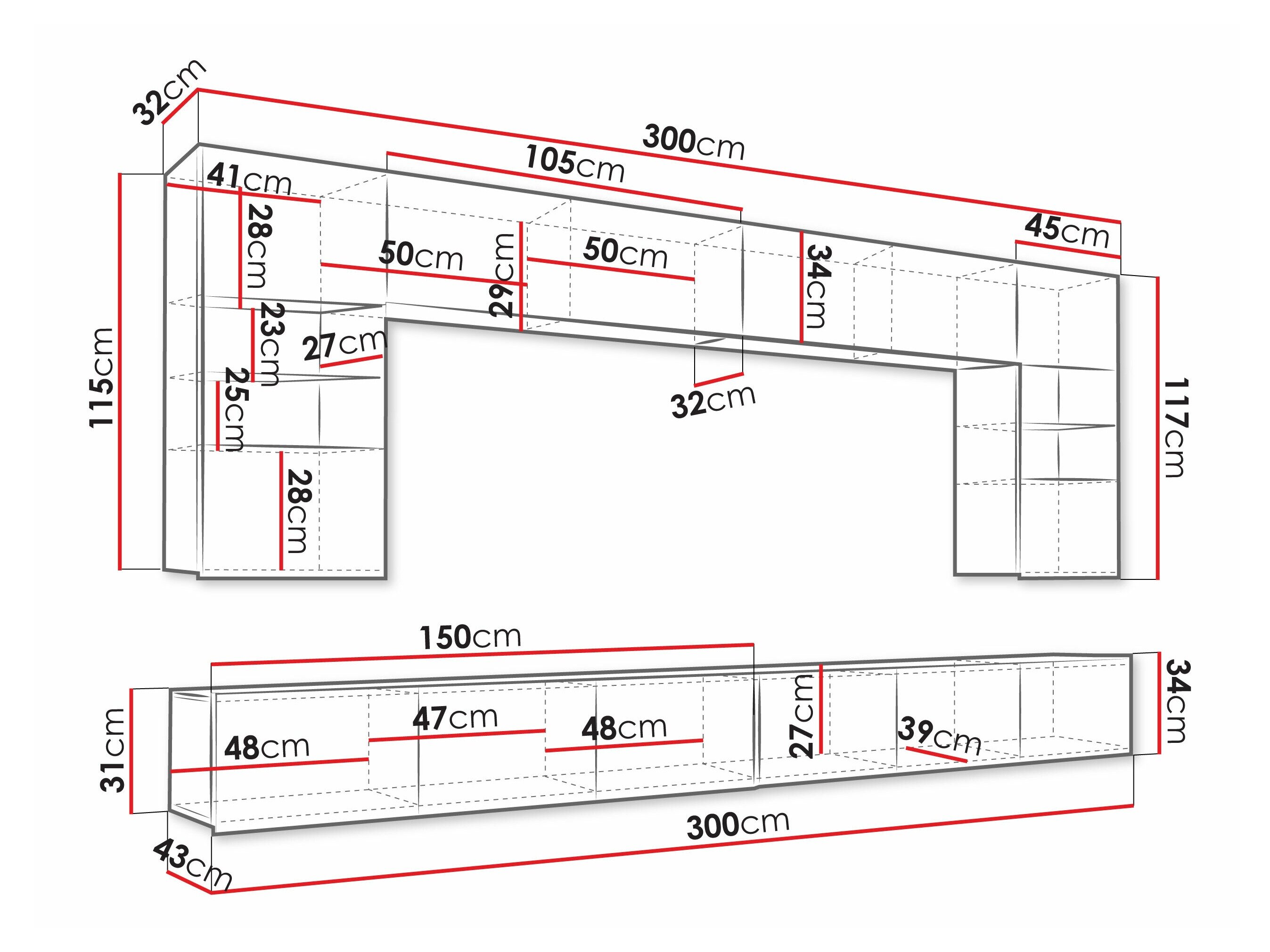 Stuemøbelsæt Remus I (Sort + Blank sort)