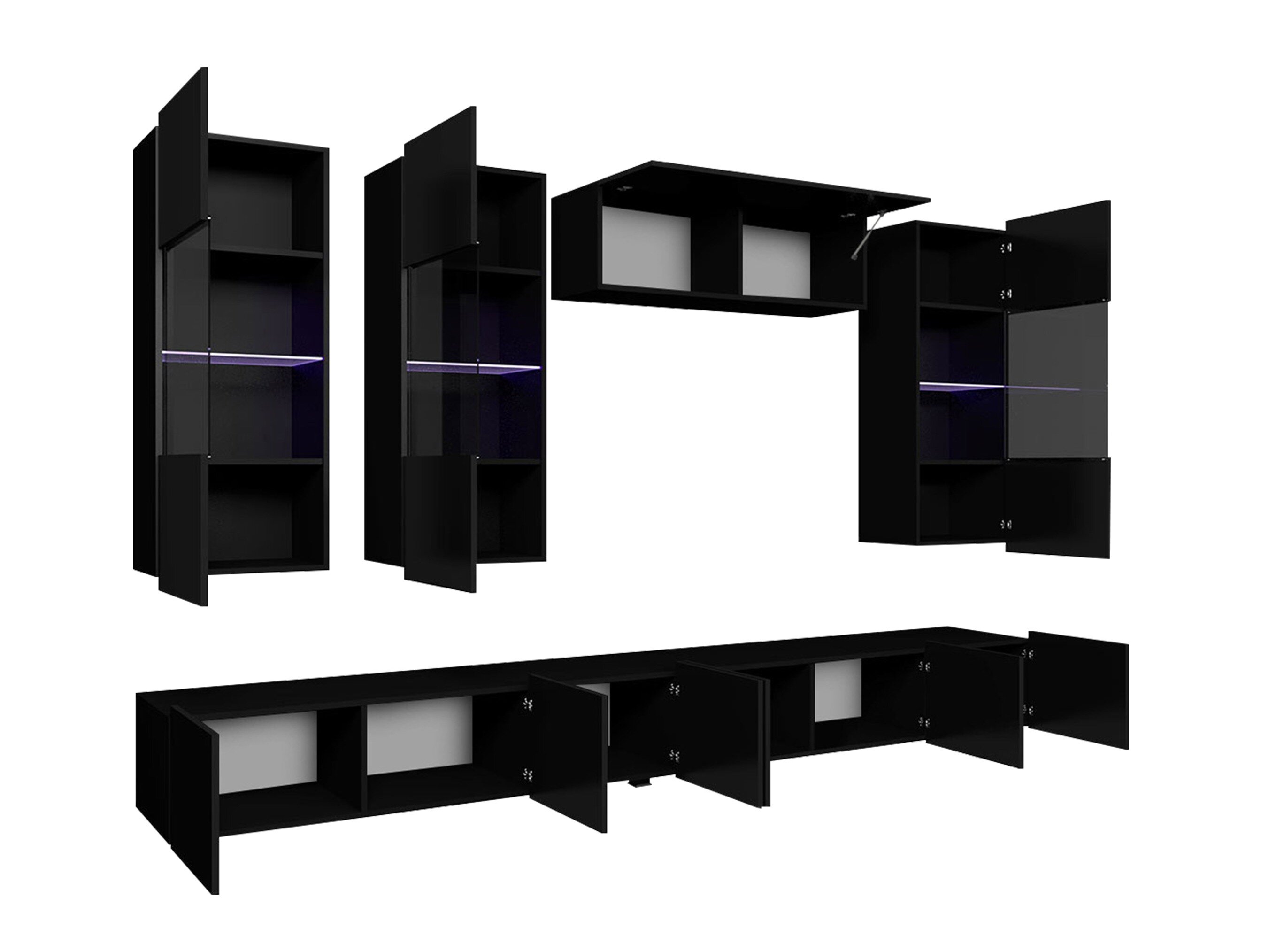 Stuemøbelsæt Remus V (Gylden eg + Hvid + Glansfuld hvid)